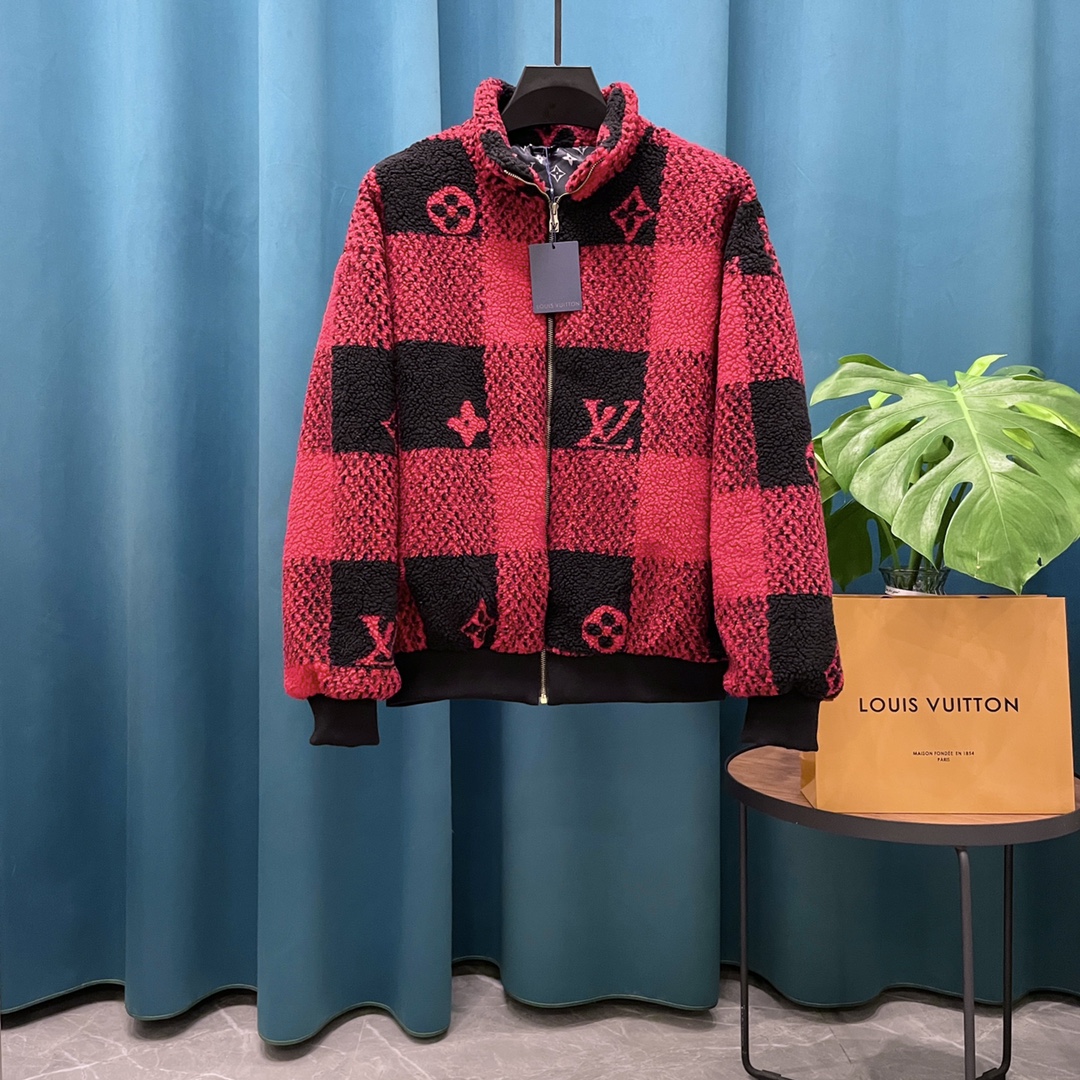 LV Unisex Lamb Fleece Baseball Jacket XX25082210
