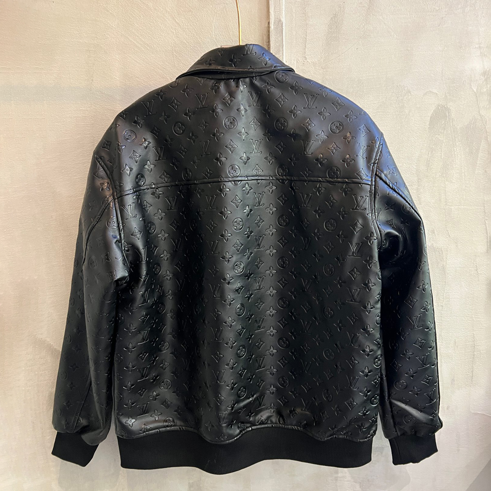 LV Classic Logo - Embossed Men's Leather Jacket AM25082147