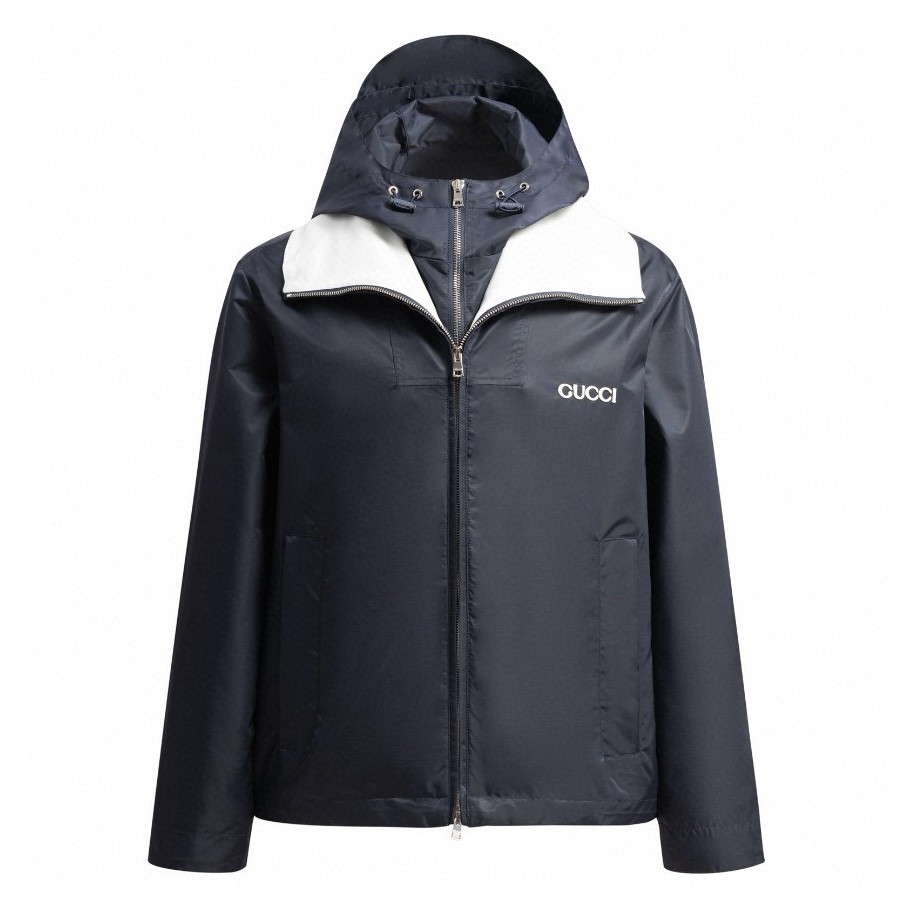 GG Nylon Jacket with Fake Two-Piece Design XX25082205