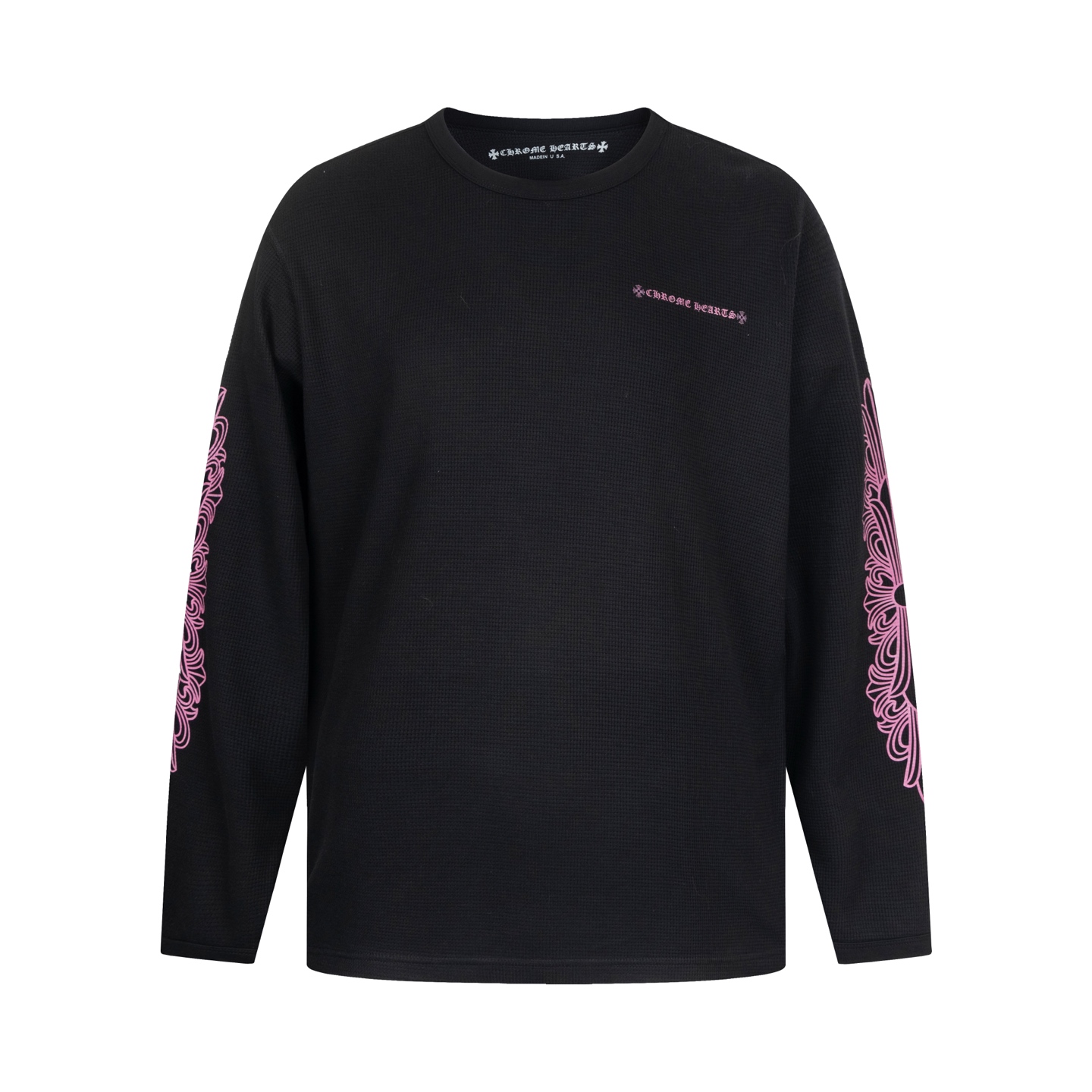 CH 1988 Limited Edition Black & Pink Waffle Knit Long-Sleeve Top XX25082208