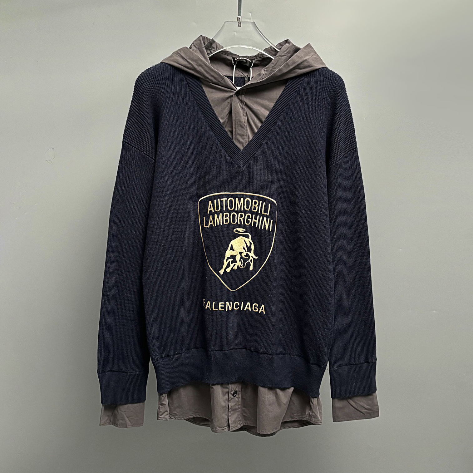 BLCG x Lamborghini Lncognito Bomber Knitted - Paneled Shirt AM25082148