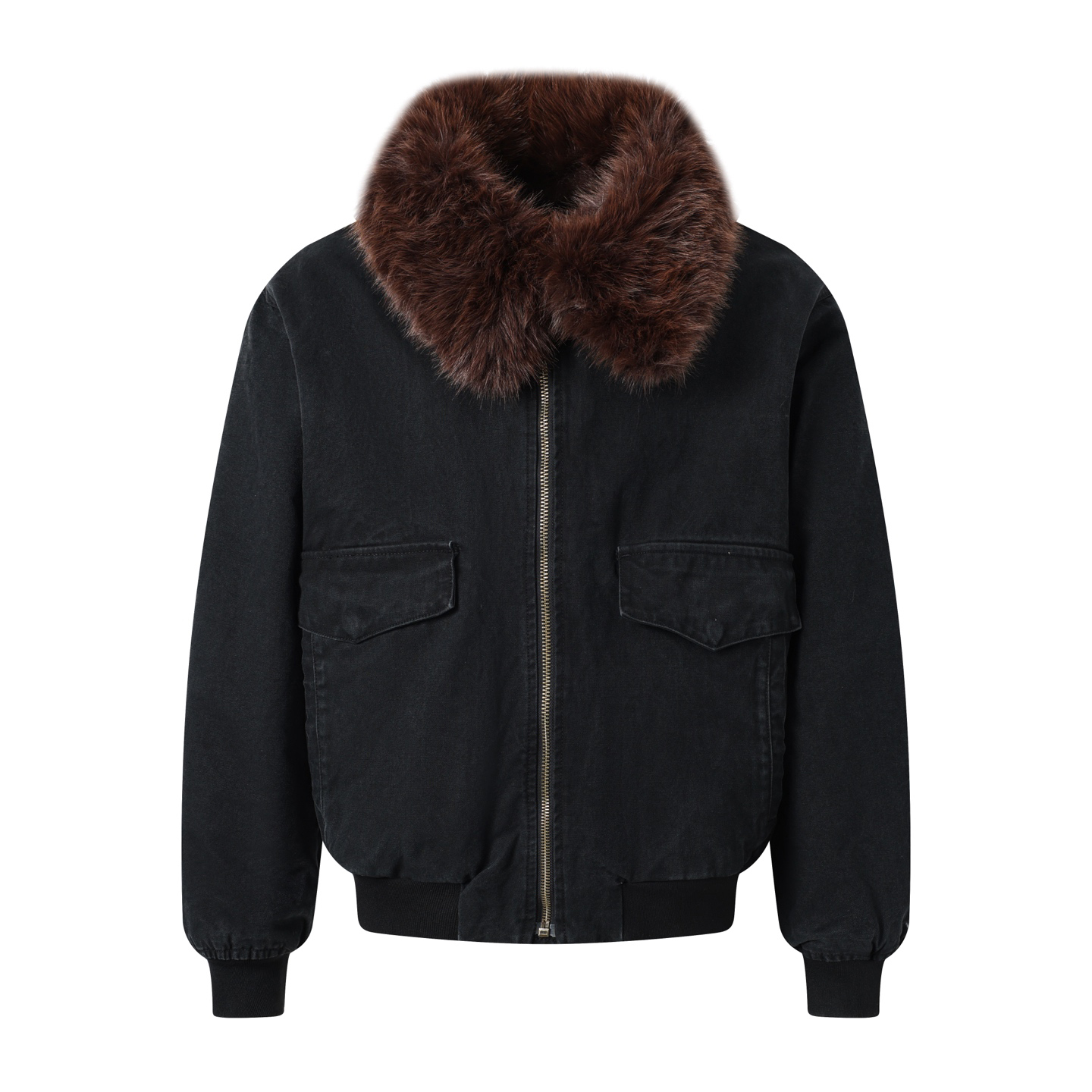 PRA Casual Denim Padded Jacket with Mink Fur Collar XX25082202