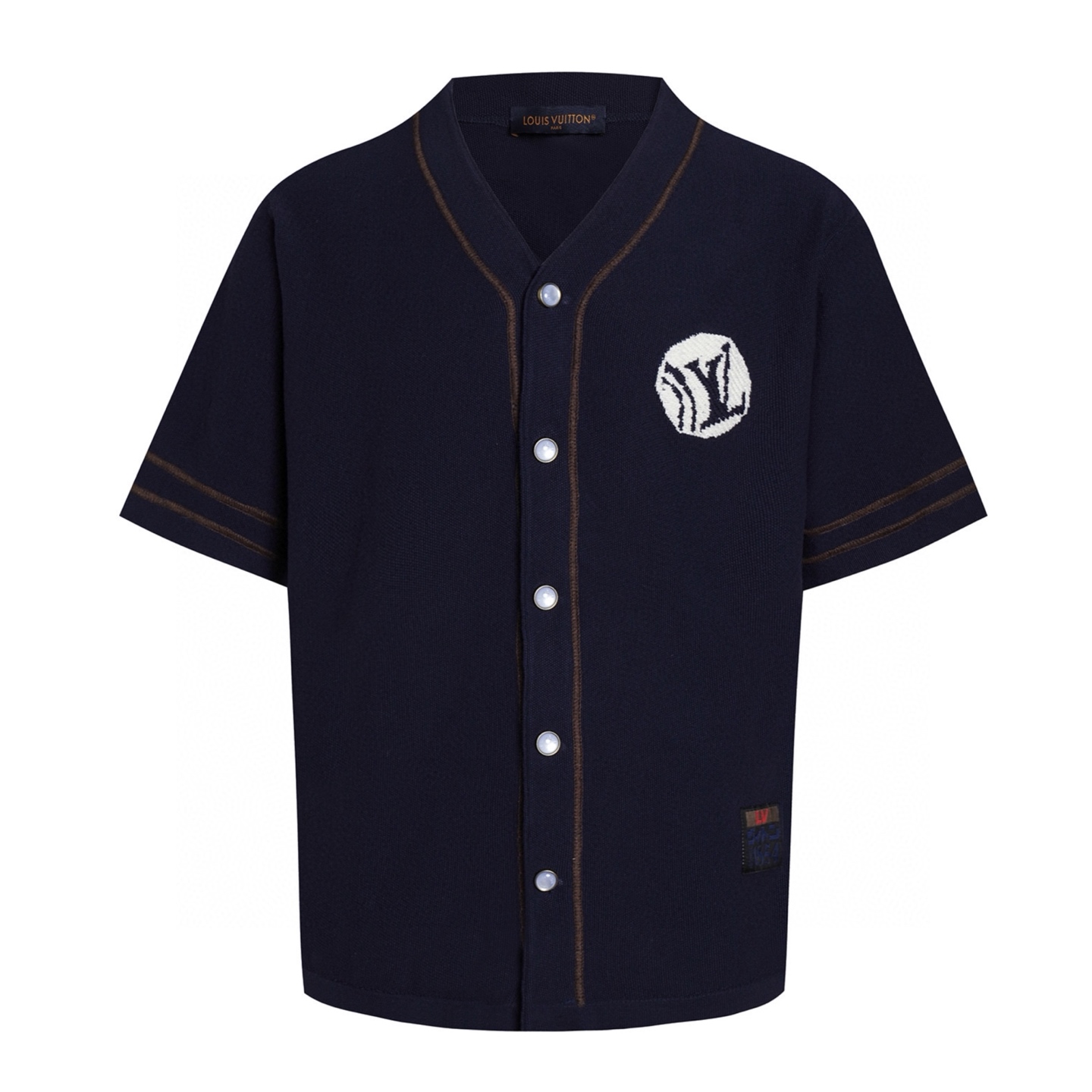 LV x Nigo Dot Jacquard & Embroidered Pattern Baseball Shirt XX25082203