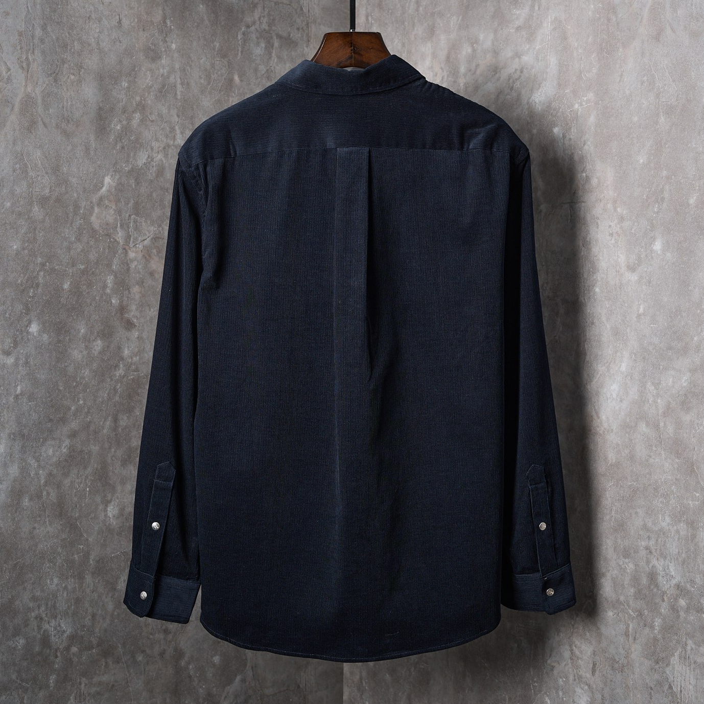 FD Blue Corduroy Long-Sleeve Shirt with Embossed Double F Embroidery XX25082219