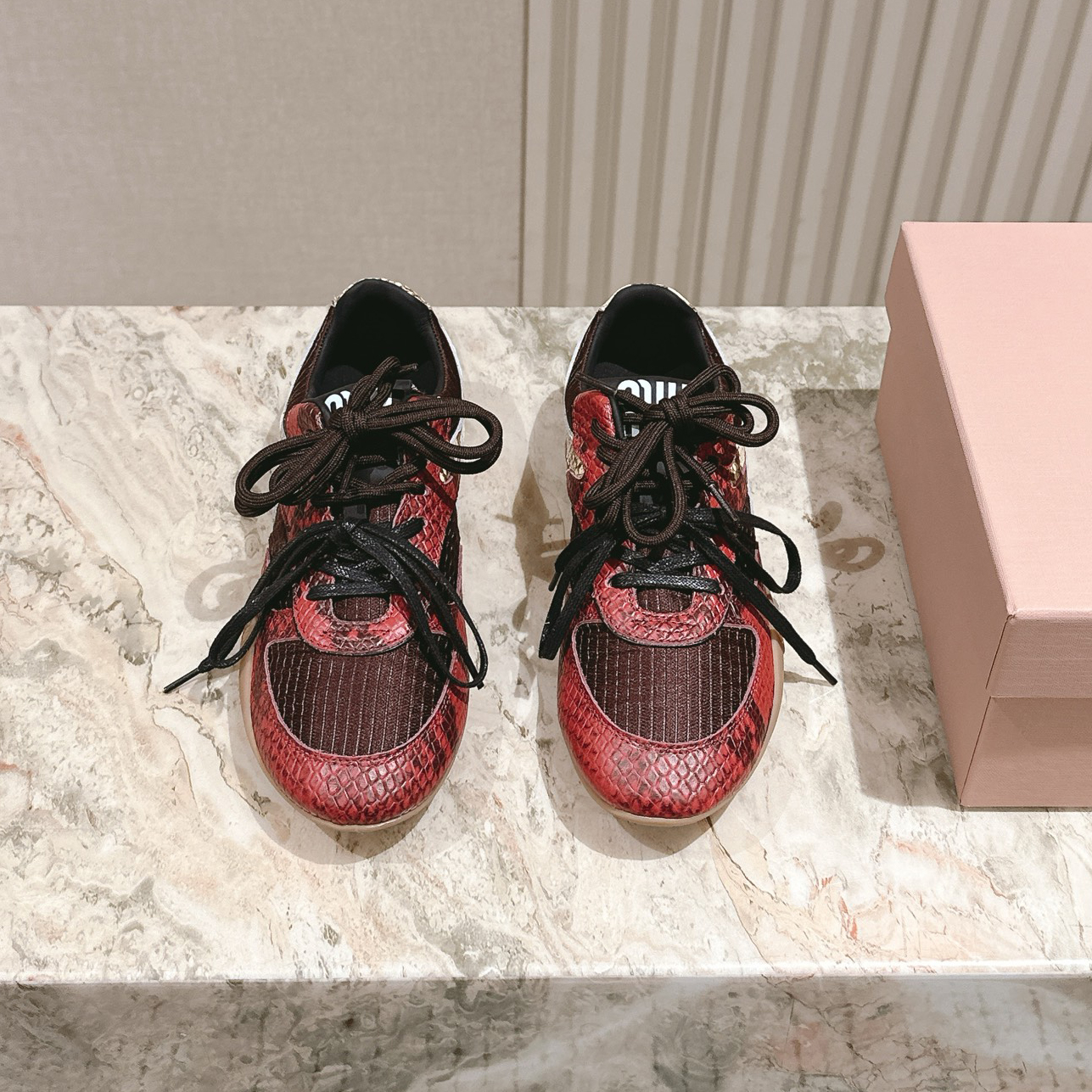 Miu Multicolor Snake Print Athletic Shoes XX25082233