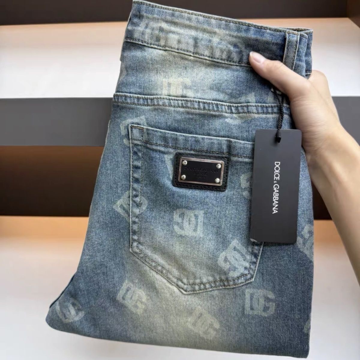 D&G Men's Logo Print Jeans R25090232