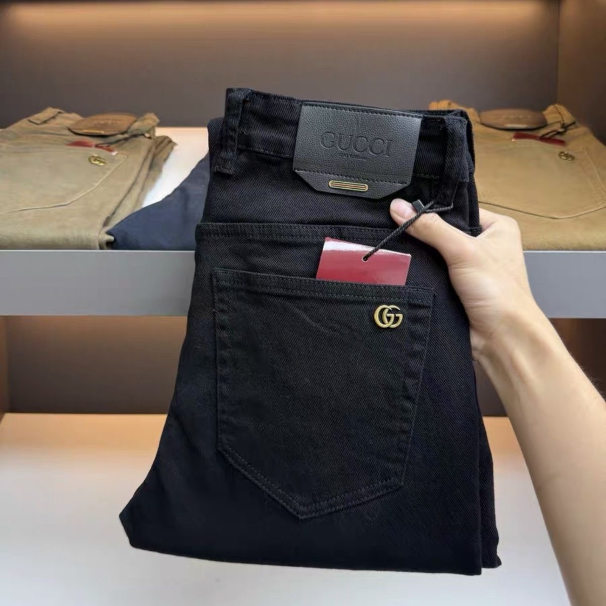 GG Men's Double Glogo Micro Logo Jeans R25090211