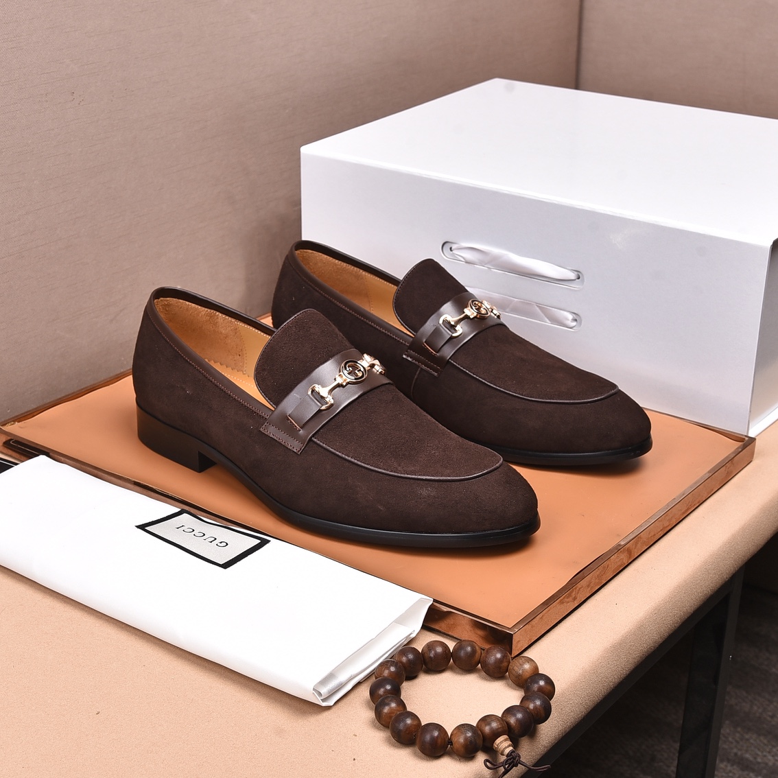 GG Men's Suede Horsebit Loafers FE25090342