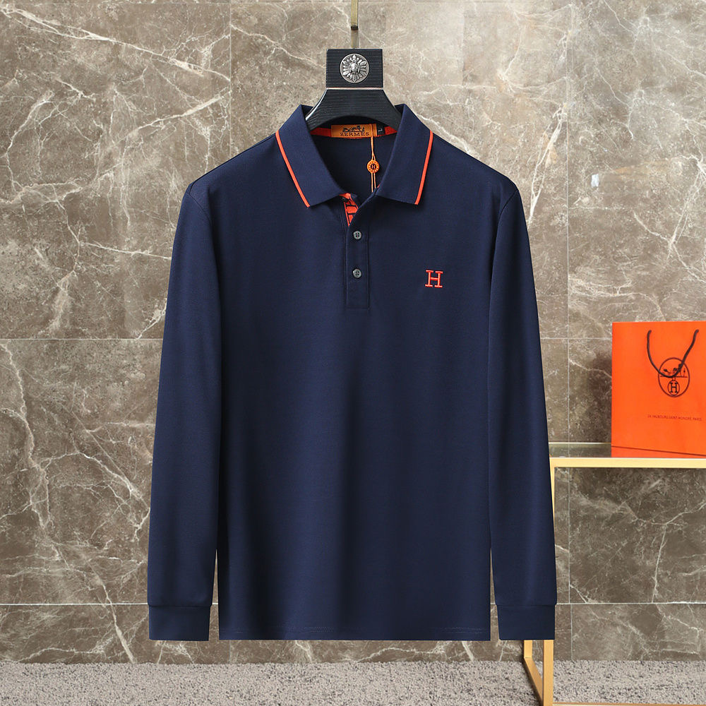 HM Men's Micro Logo Long Sleeve Polo FE25090334