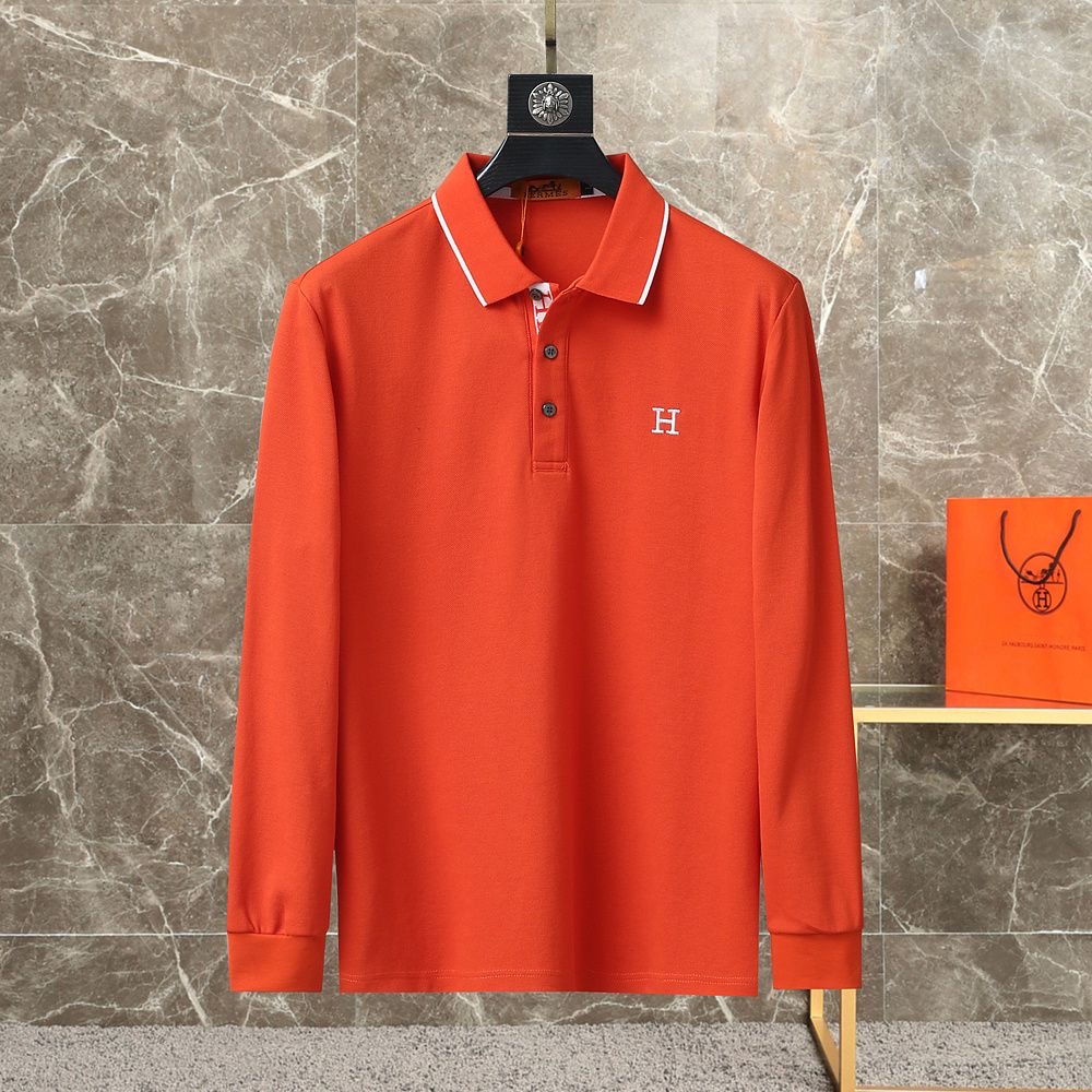 HM Men's Micro Logo Long Sleeve Polo FE25090334