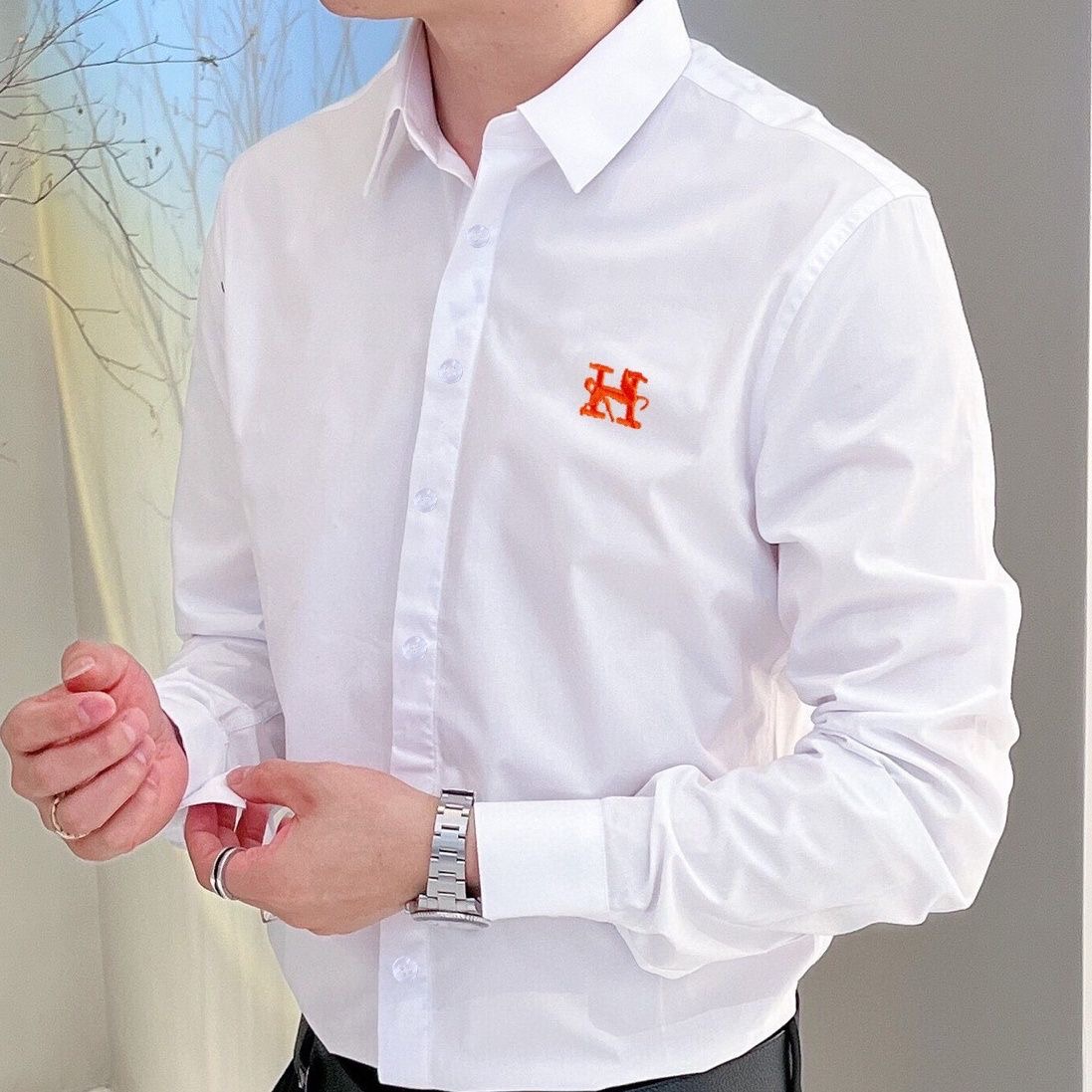 HM Men's Simple Long Sleeve Shirt FE25090332