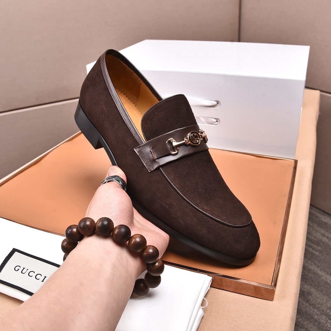 GG Men's Suede Horsebit Loafers FE25090342