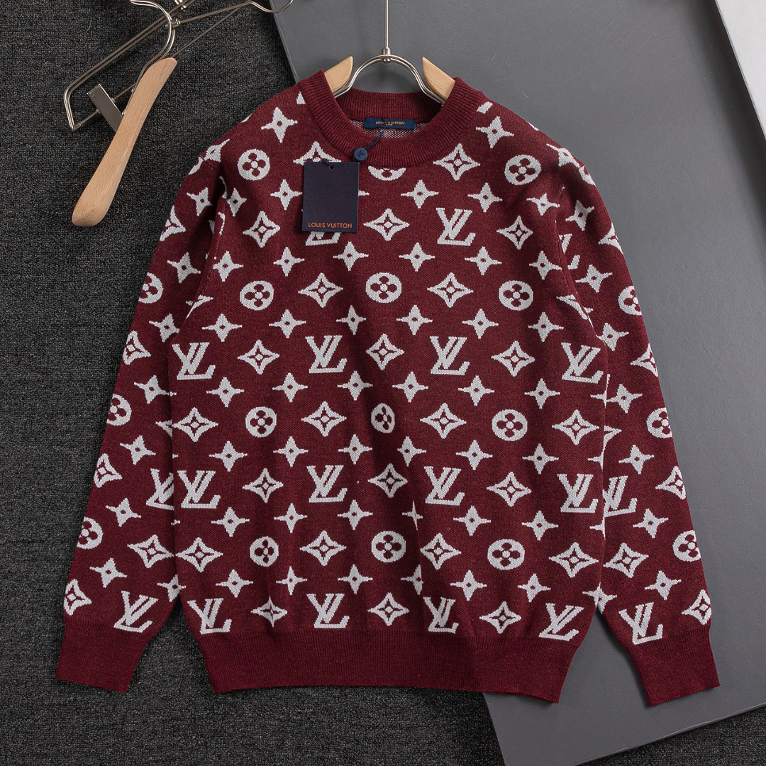 LV Men's 25New Red Printed Sweater MM25090409