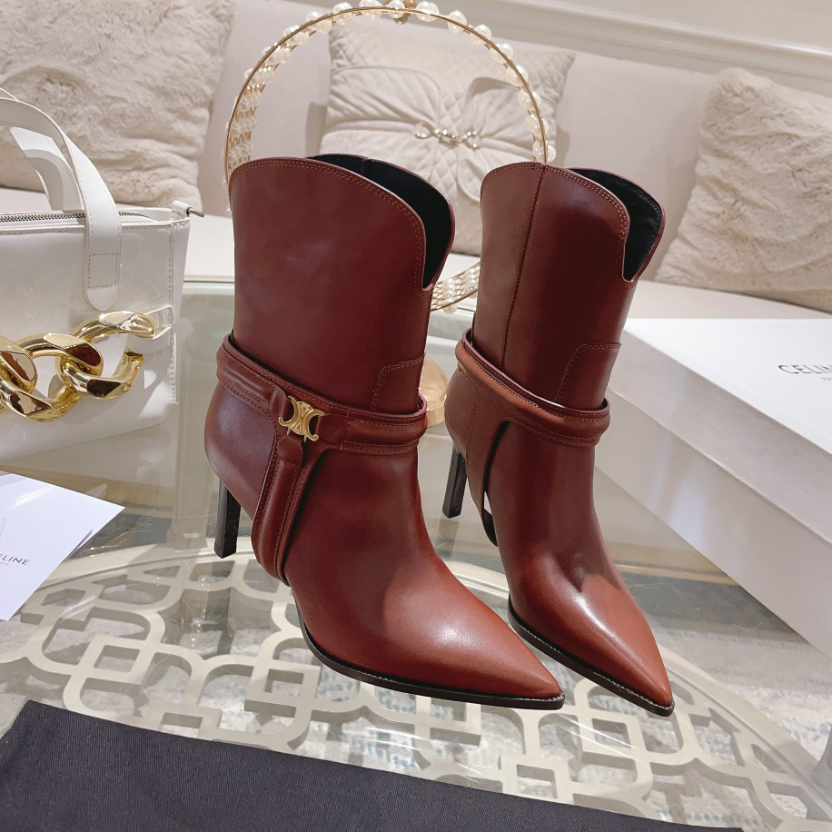 CE 25New High-Heeled Pointed-Toe Ankle Boots MM25090416