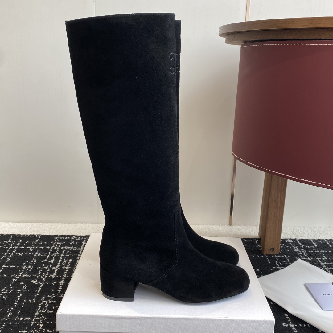 CE 25New Suede Chunky Heel Boots MM25090440