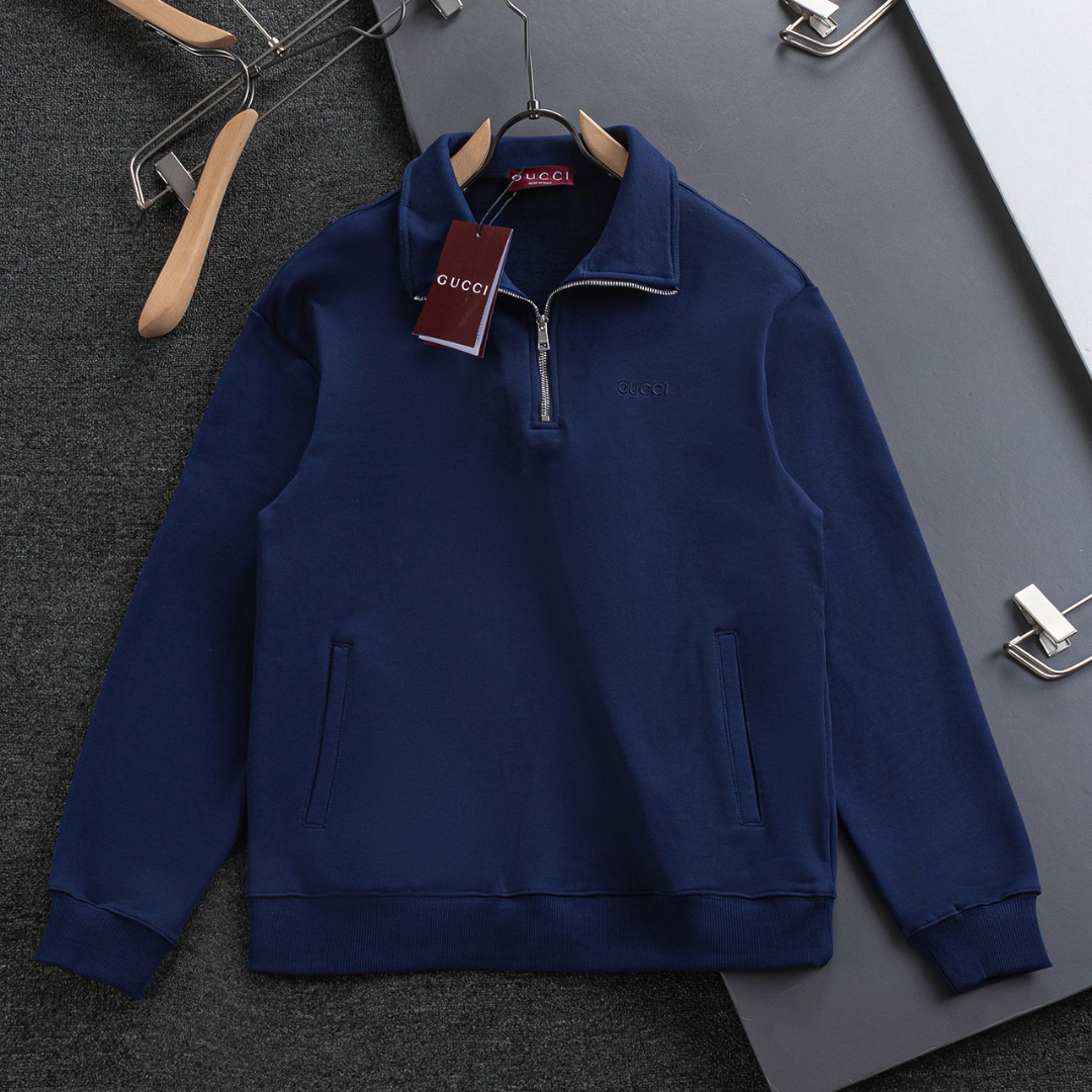 GG Men's Stand Collar Micro Logo Sweatshirt MM25090405