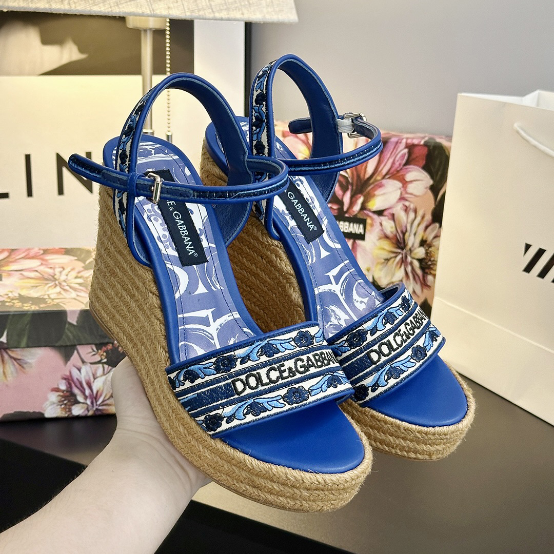 D&G wedge Hemp Rope Sole Sandals AM25090505