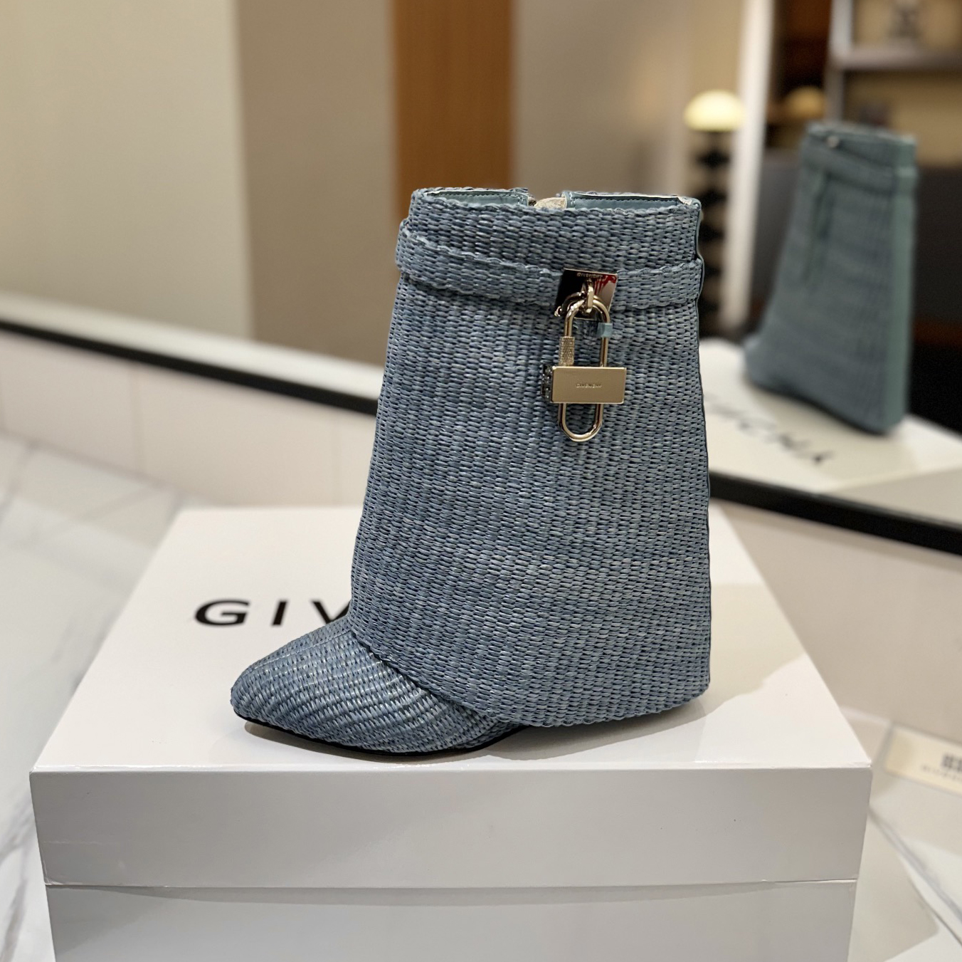 GV 25New Woven High-Heeled Ankle Boots XX25090408