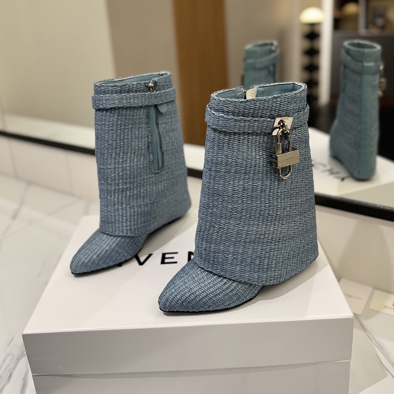 GV 25New Woven High-Heeled Ankle Boots XX25090408