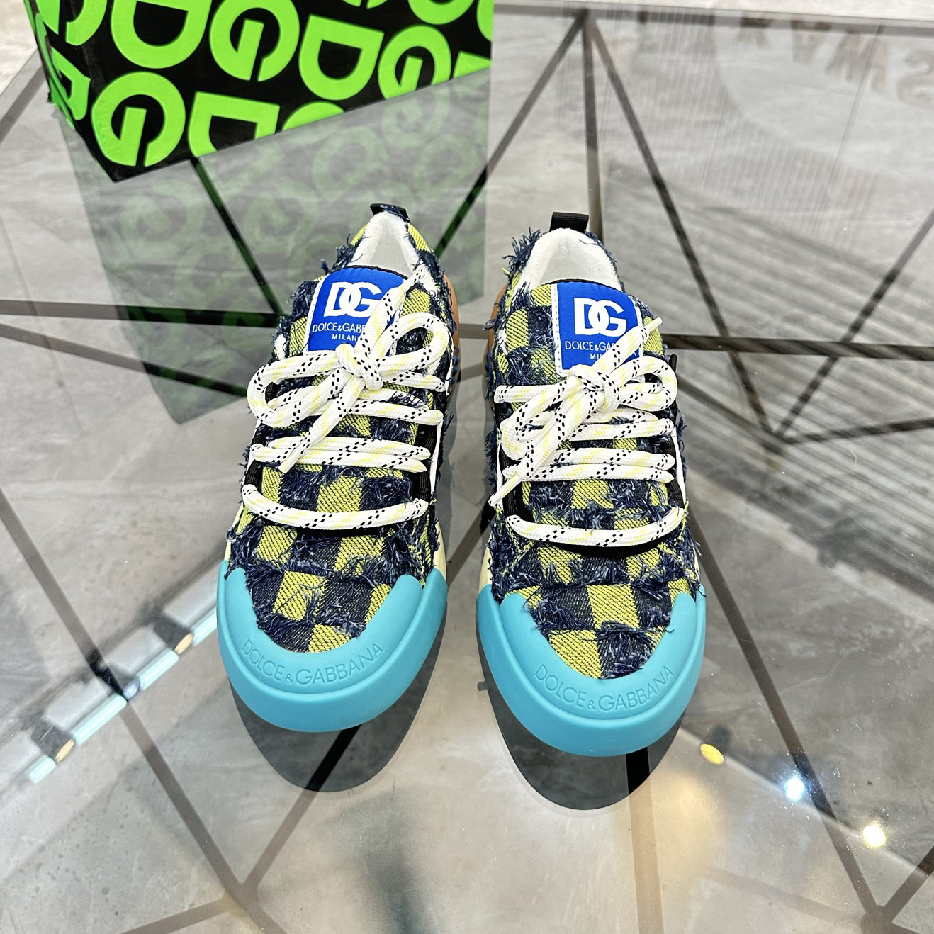 D&G Unisex Fashion Canvas Colorblock Casual Shoes AE250900708