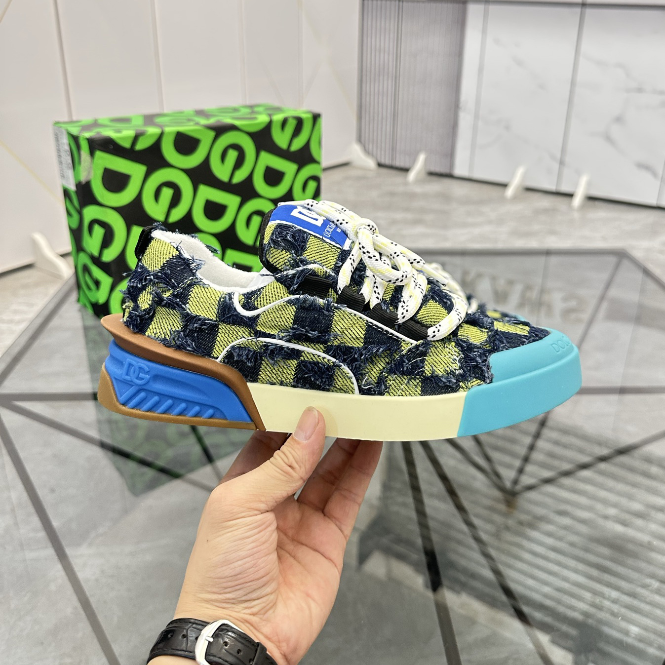 D&G Unisex Fashion Canvas Colorblock Casual Shoes AE250900708