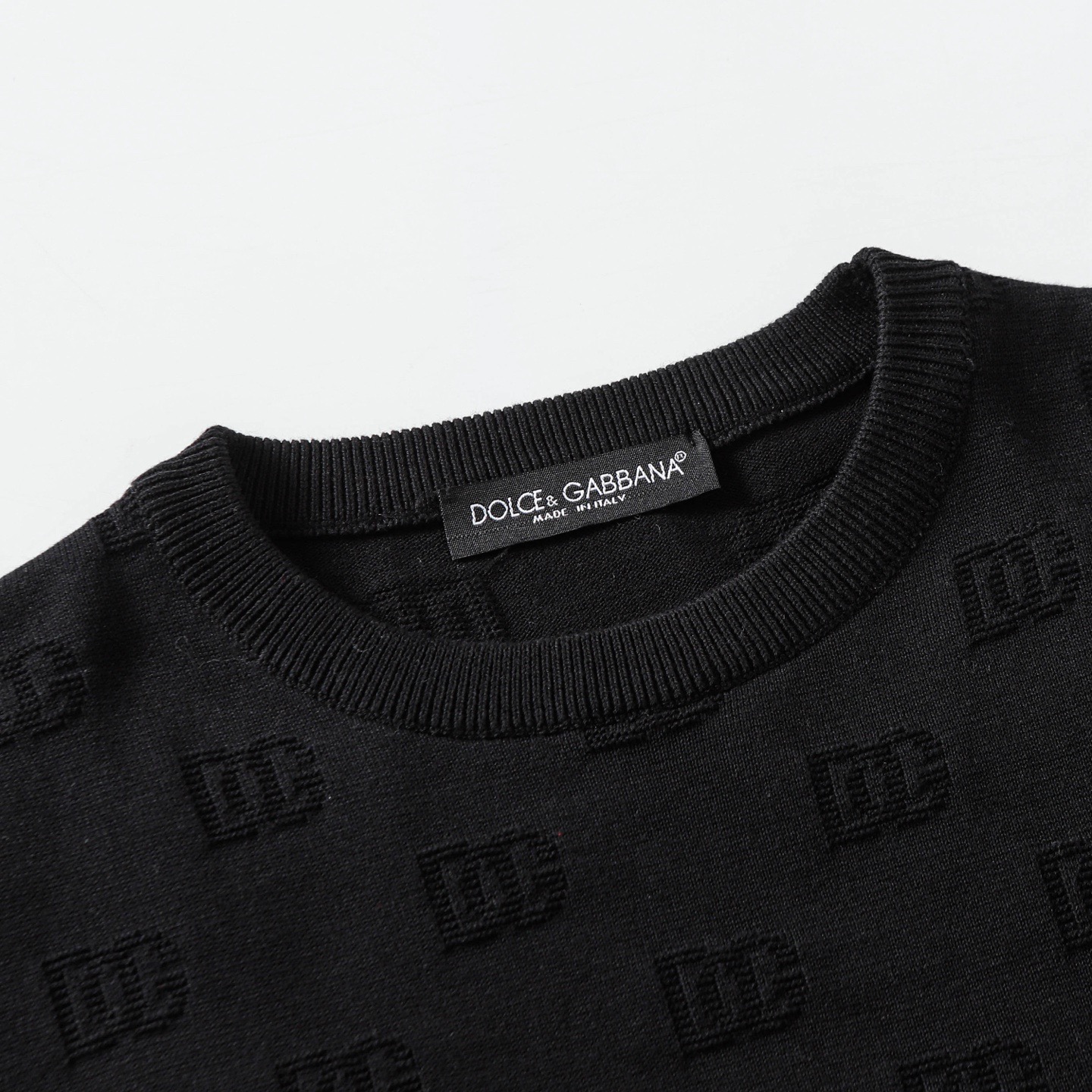 D&G Men's Logo Jacquard Knit Round Neck Short Sleeve XX250900605