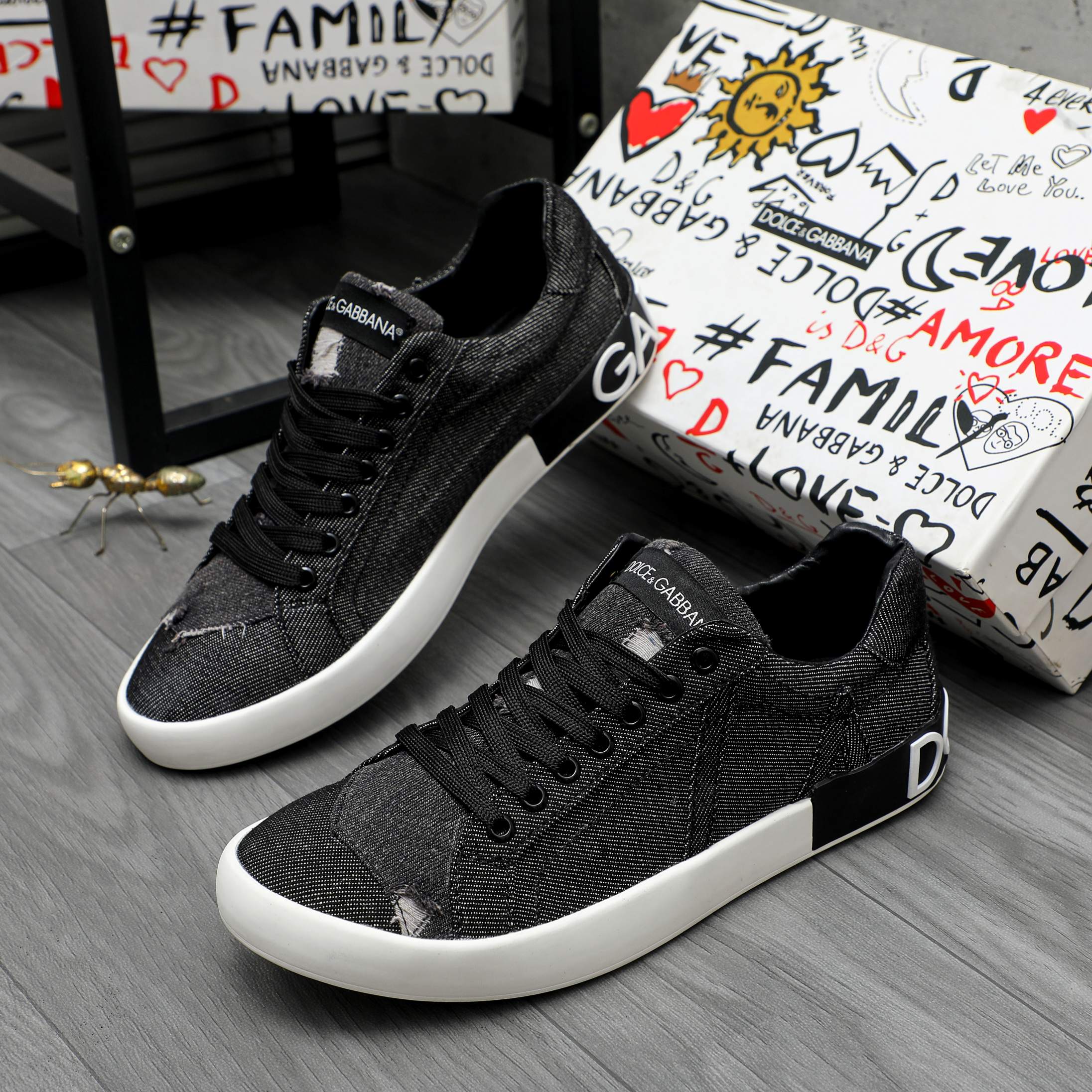 D&G Denim Canvas Sneakers AE250900713