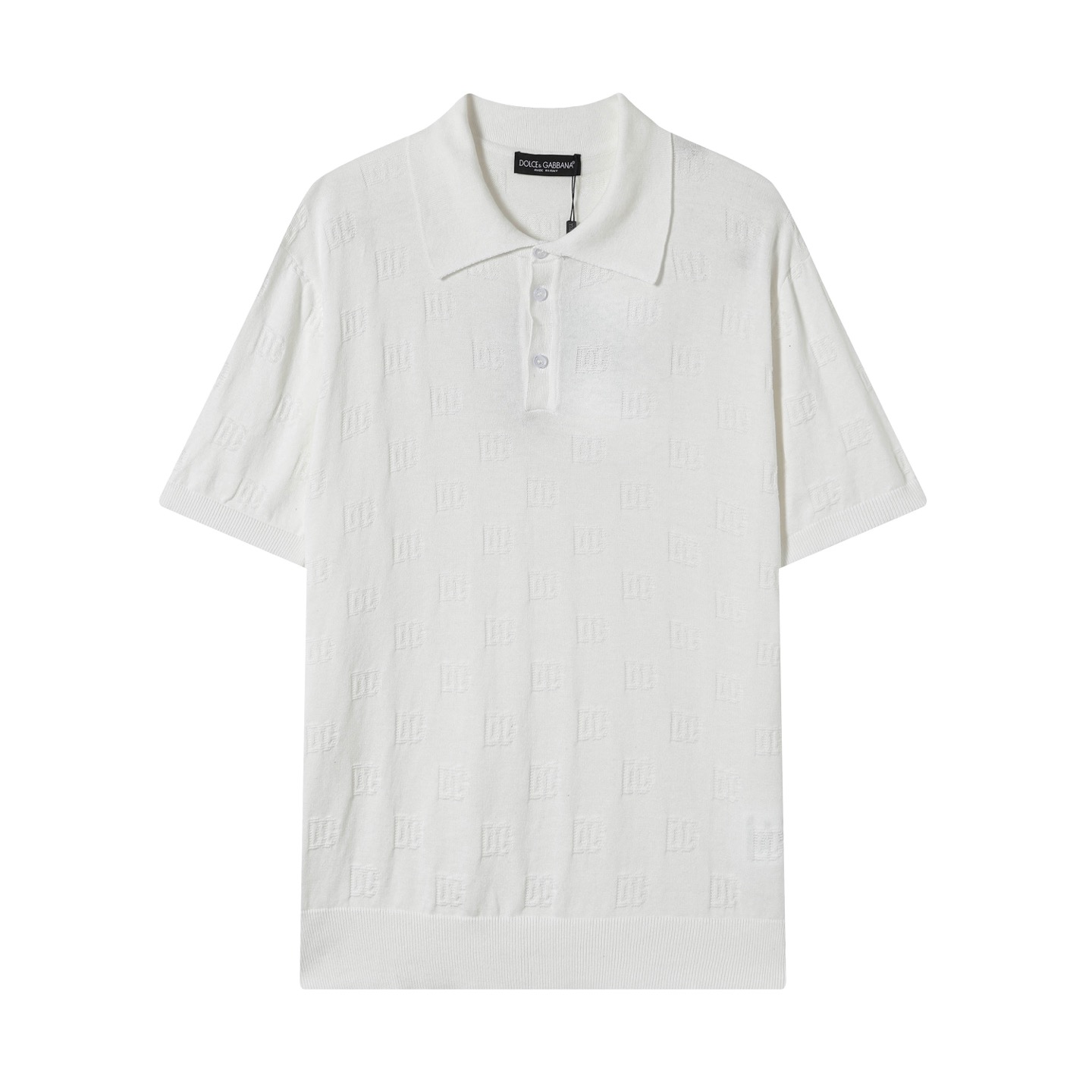 D&G Men's Logo Jacquard Knit Polo XX250900604