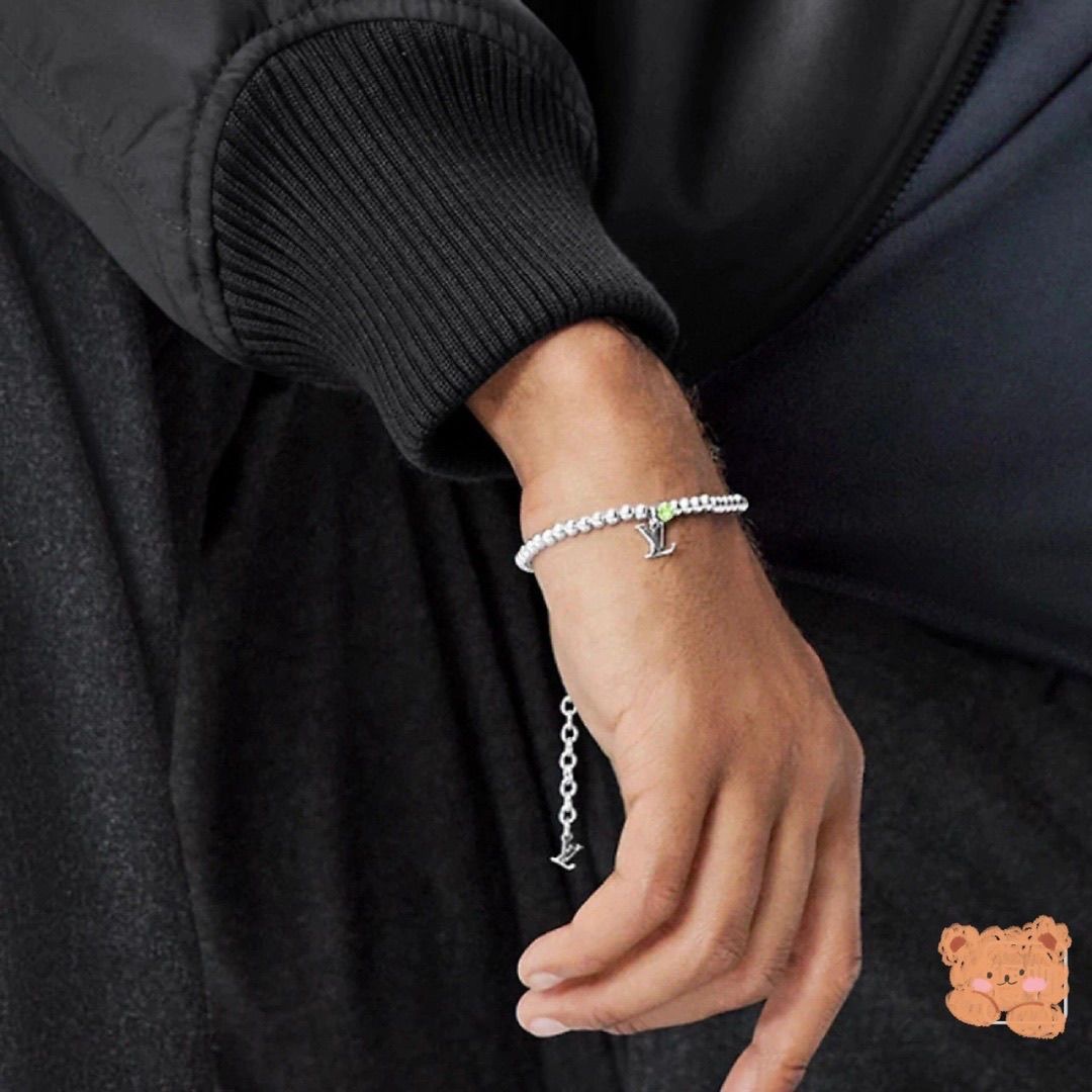 LV Essentials Silver Titanium Steel Bead Bracelet YPD25090808