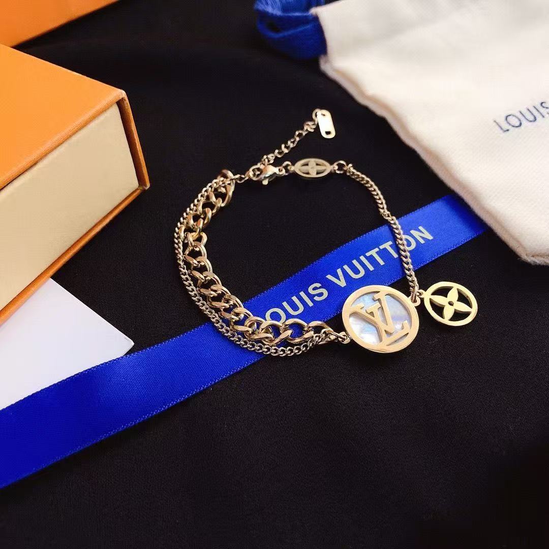 LV Monogram Mother-of-Pearl Double-Chain Bracelet YPD25090817