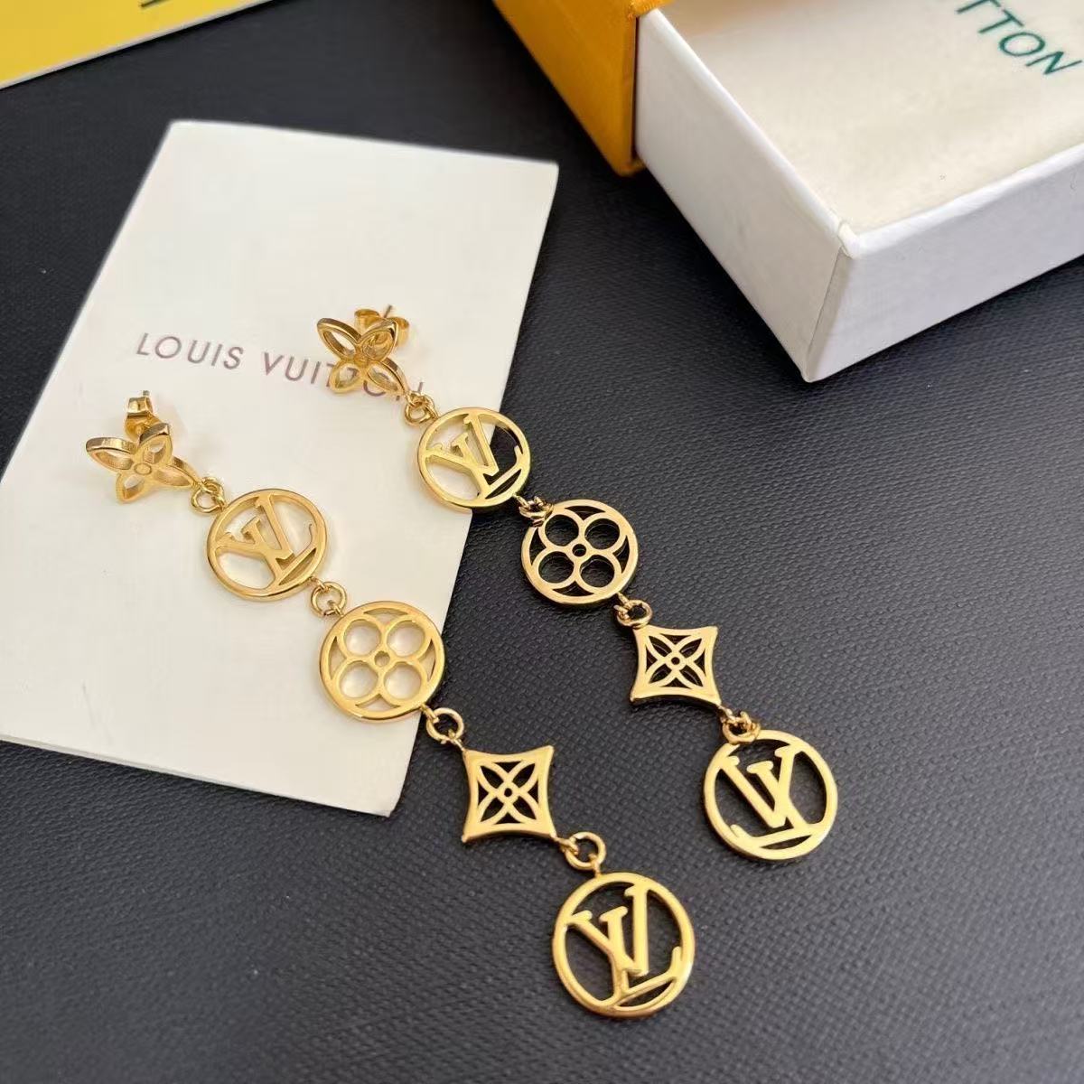 LV Monogram Cut-Out Long Drop Earrings YPD25090820