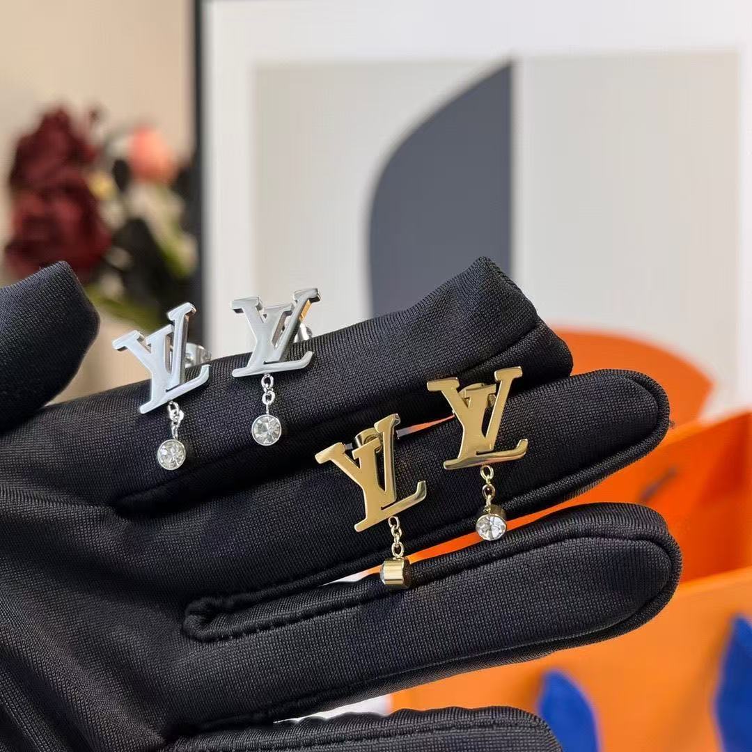 LV Initials Drop Crystal Earrings YPD25090819