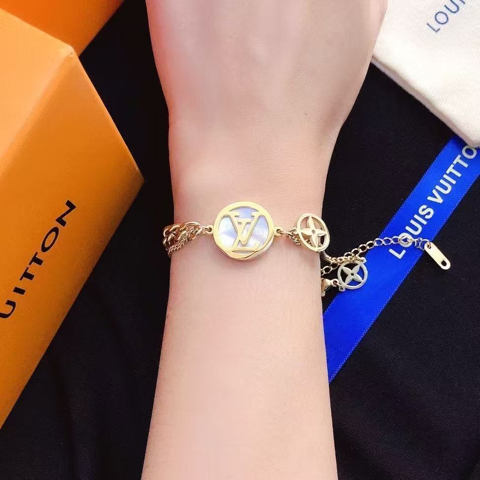 LV Monogram Mother-of-Pearl Double-Chain Bracelet YPD25090817