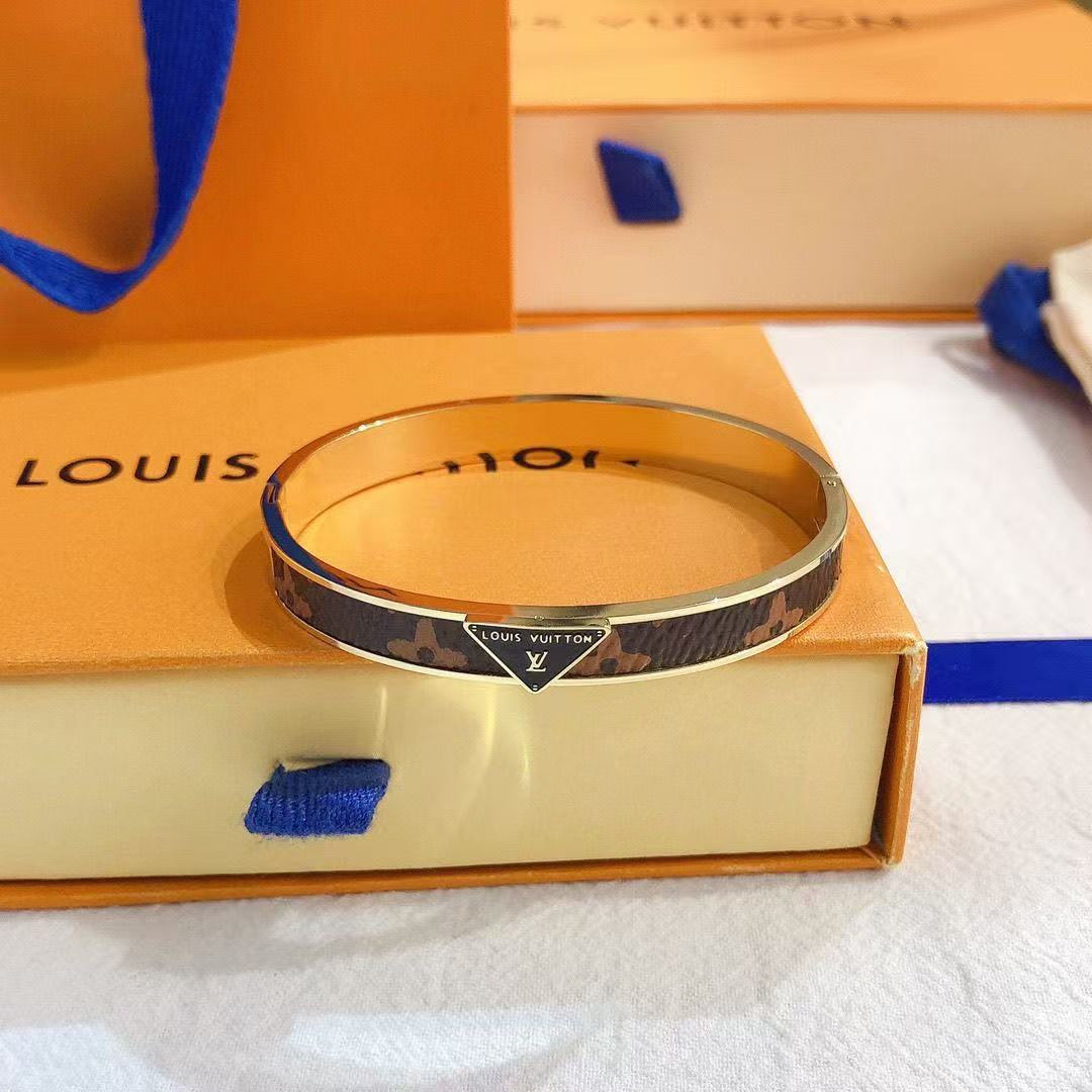 LV Monogram Canvas Gold-Tone Bangle YPD25090828
