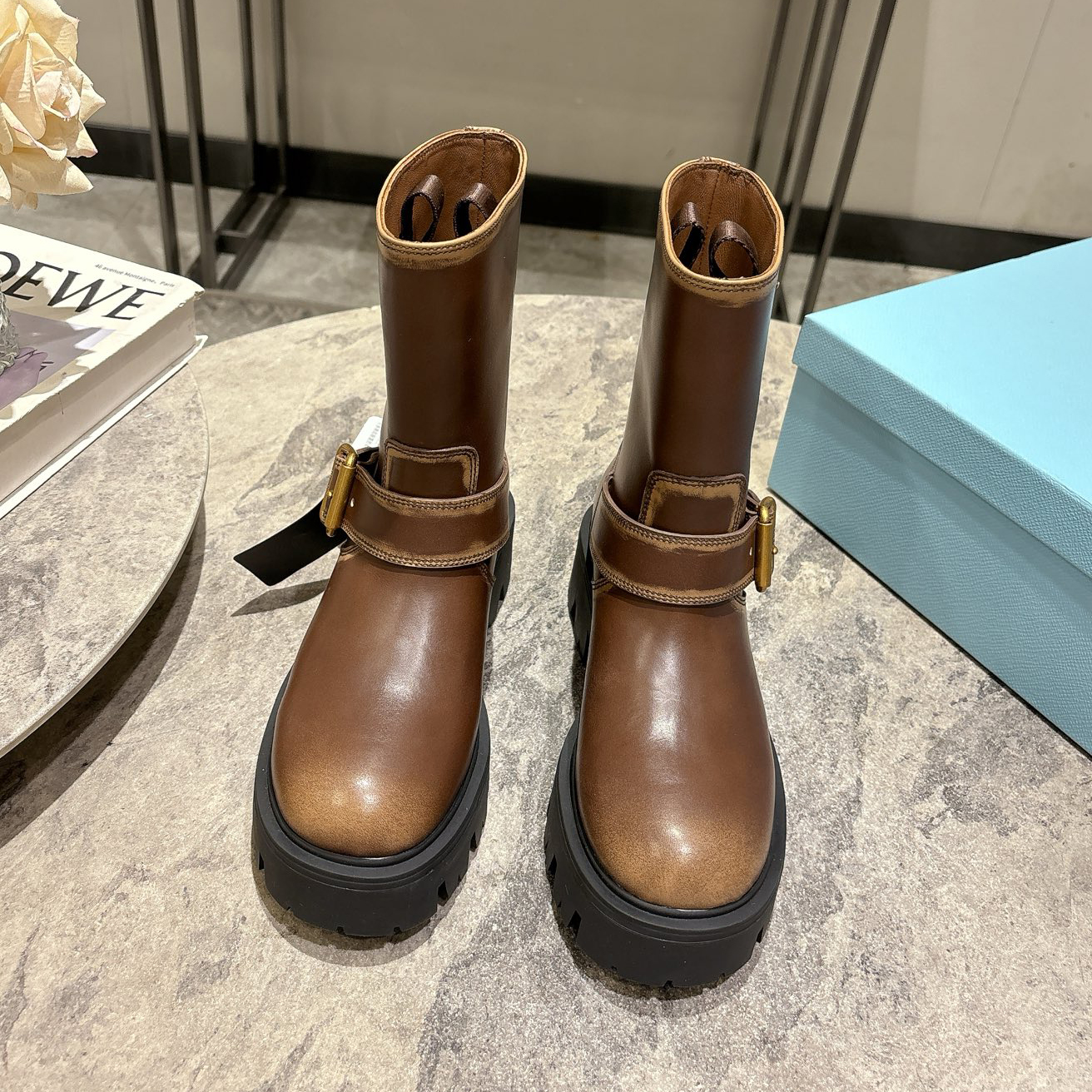 PRA 25New Burnished Cowhide Ankle Boots AM25090921