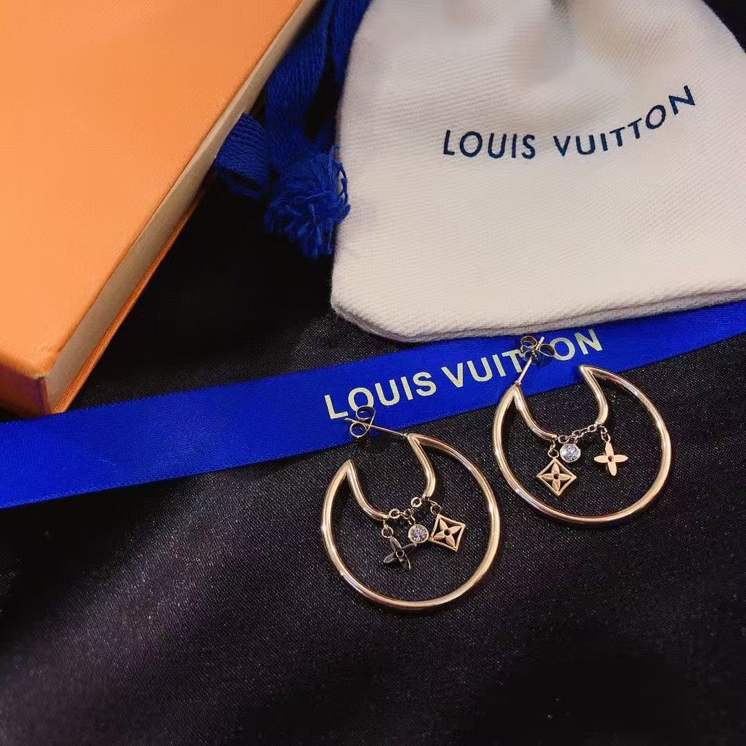 LV Gold C - Shaped Hoop Earrings YPD25090919