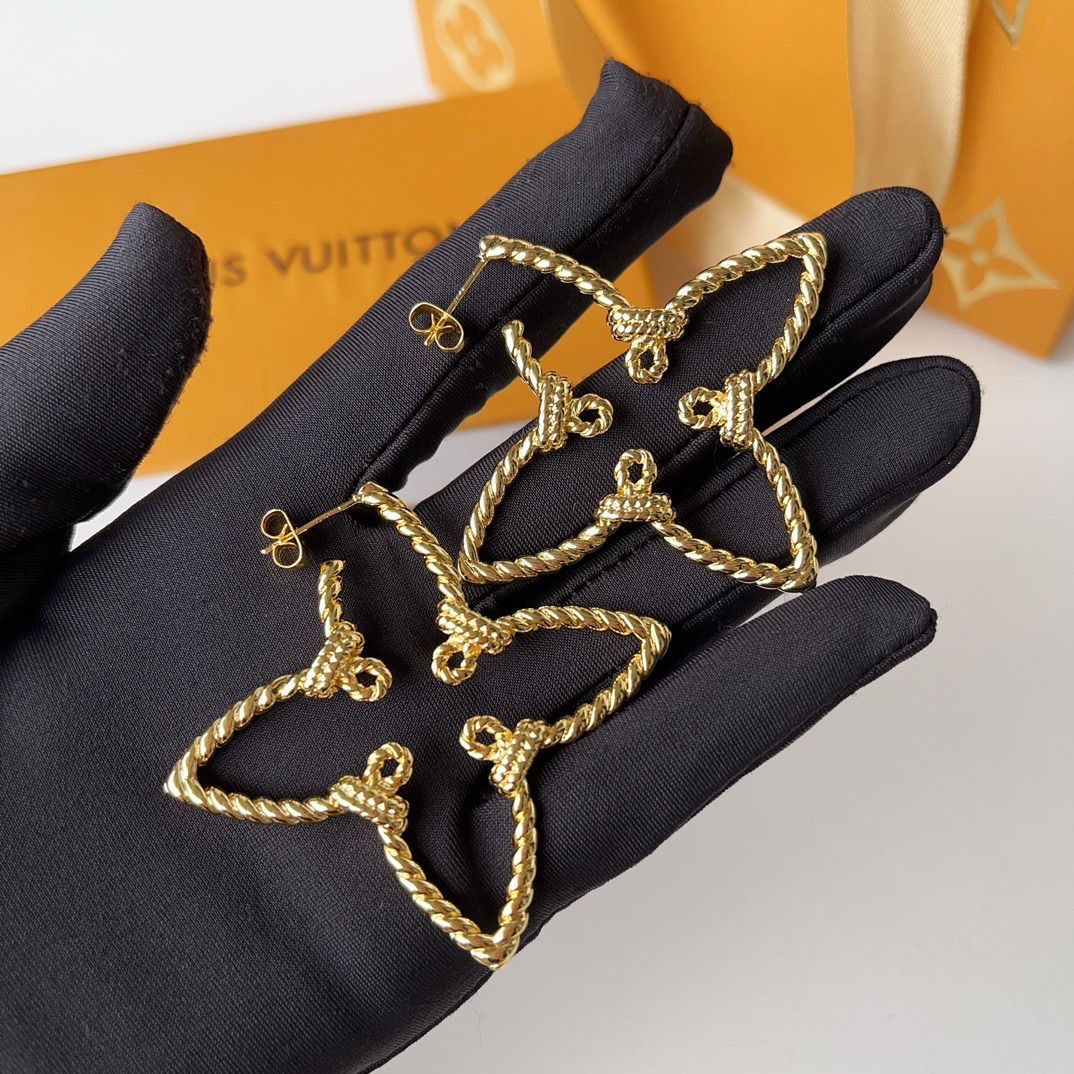 LV Gold Rope - Textured Monogram Flower Earrings YPD25090932