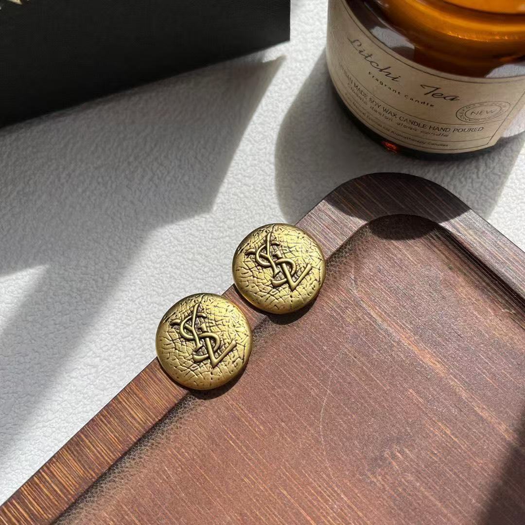YSL Vintage - Inspired Round Stud Earrings YPD25090937