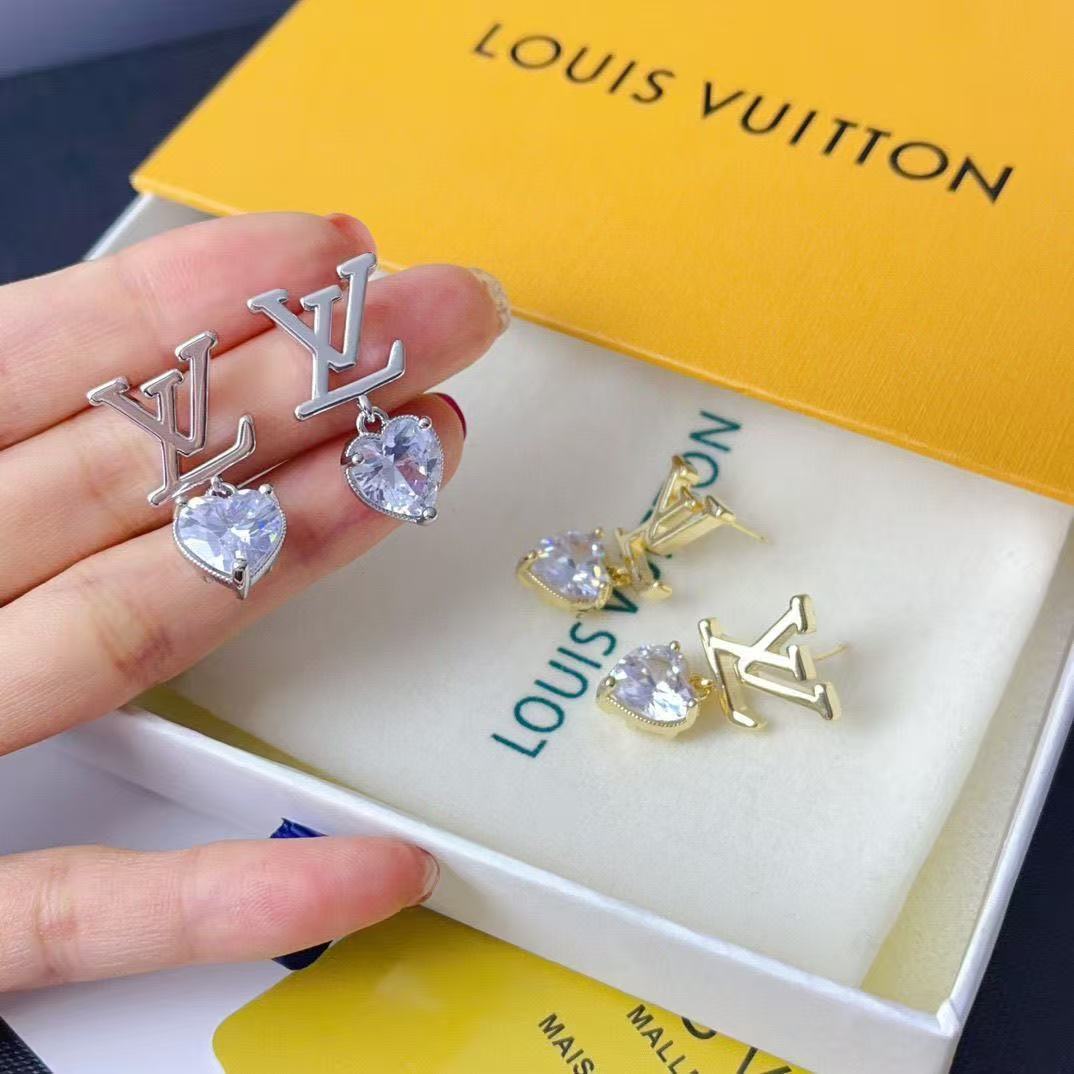 LV  Heart Crystal Drop Earrings YPD25090924