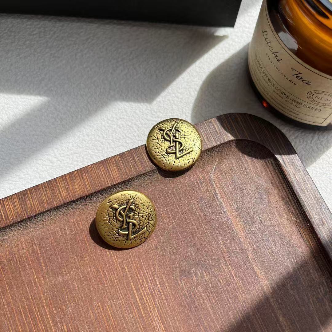 YSL Vintage - Inspired Round Stud Earrings YPD25090937