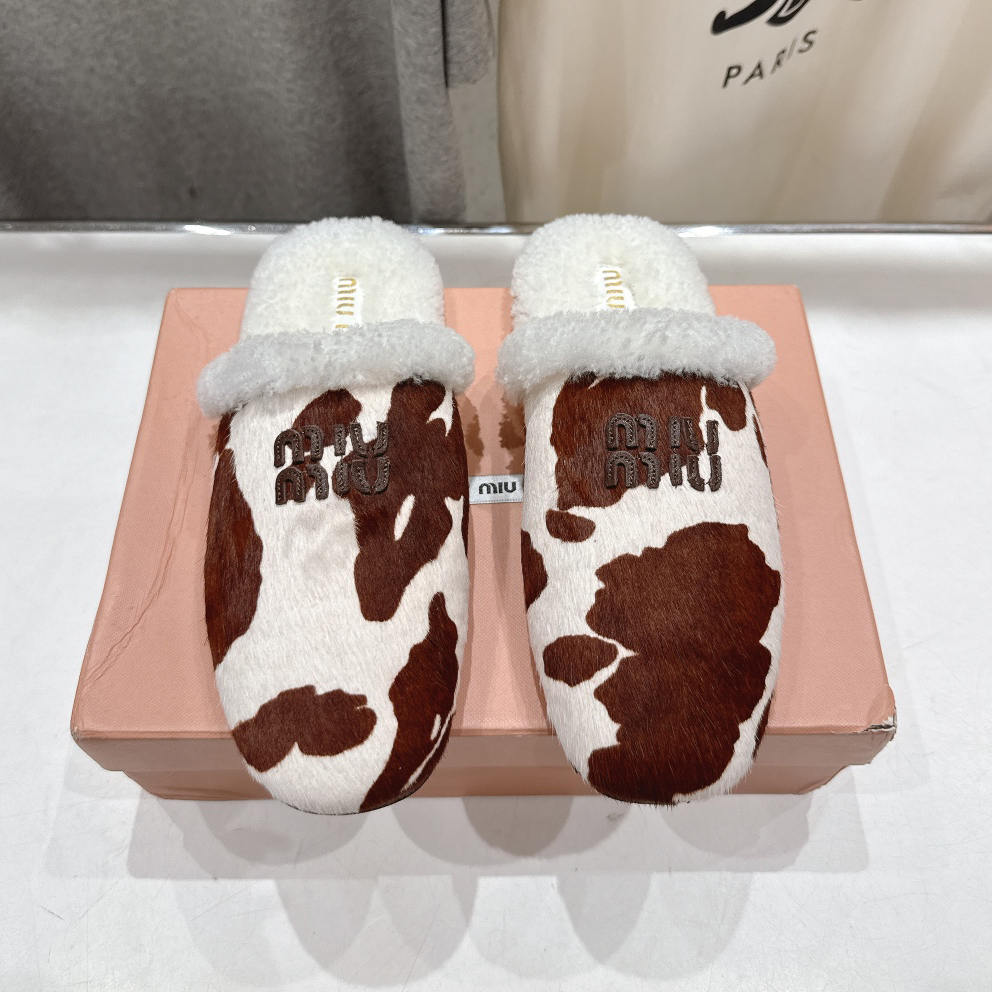 Miu Birkenstock Fleece Slippers RT25090905