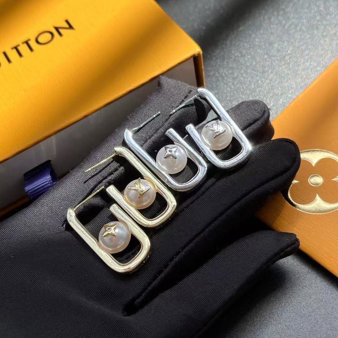 LV U - Shaped Double - Hoop Pearl Drop Earrings YPD25090934