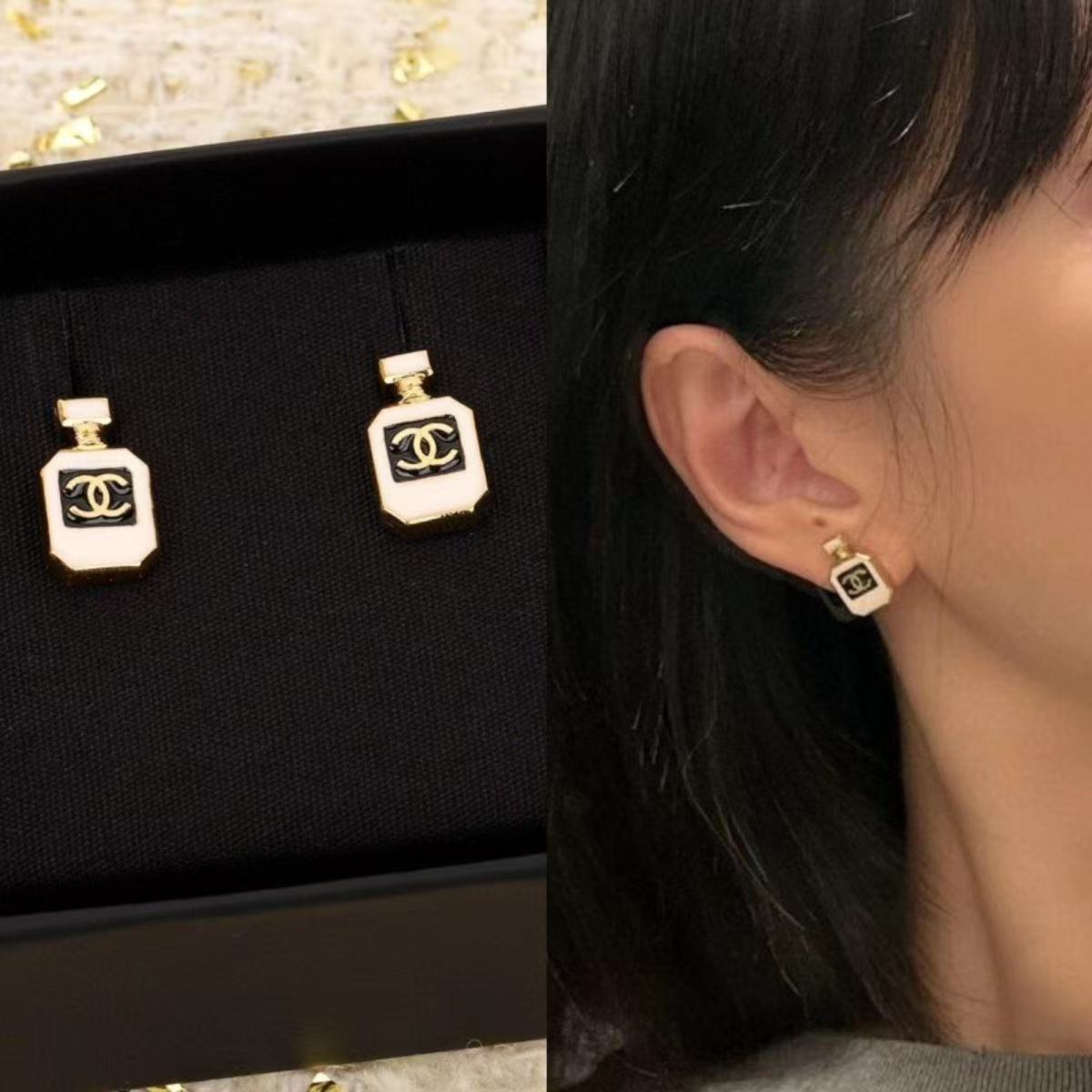 CH Perfume Bottle - Shaped Double C Earrings YPD25091035