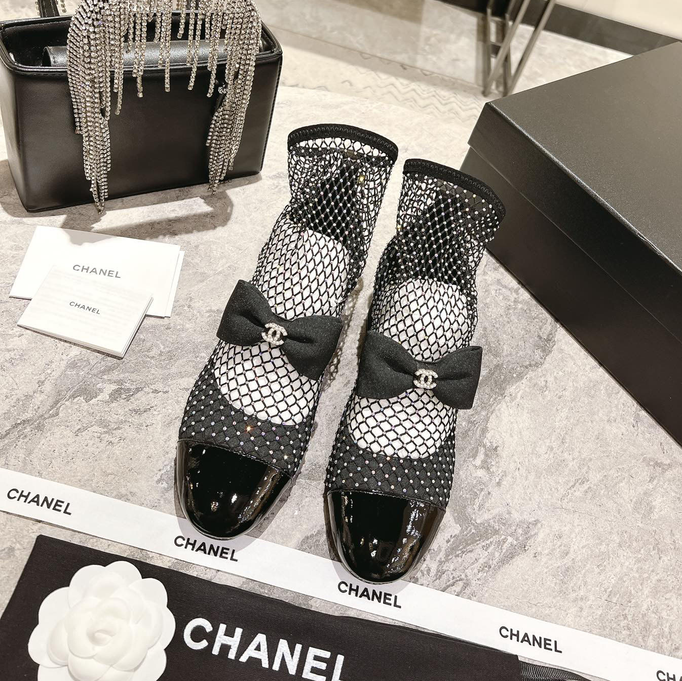 CH Fashion Mesh Diamond High Heels ST250212