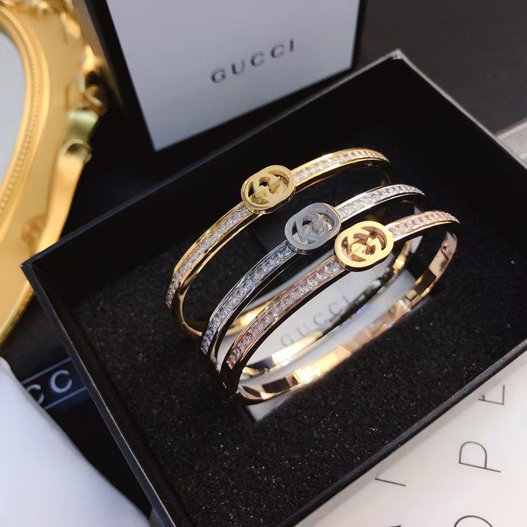 GG Double G Zircon - Embellished Narrow Bangle YPD25091015