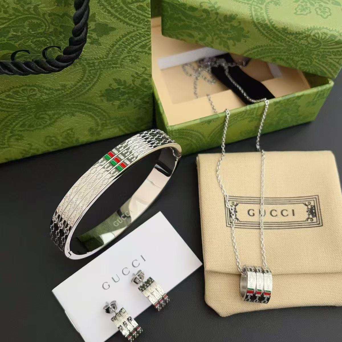 GG Iconic Red - Green Web Jewelry Set YPD25091001