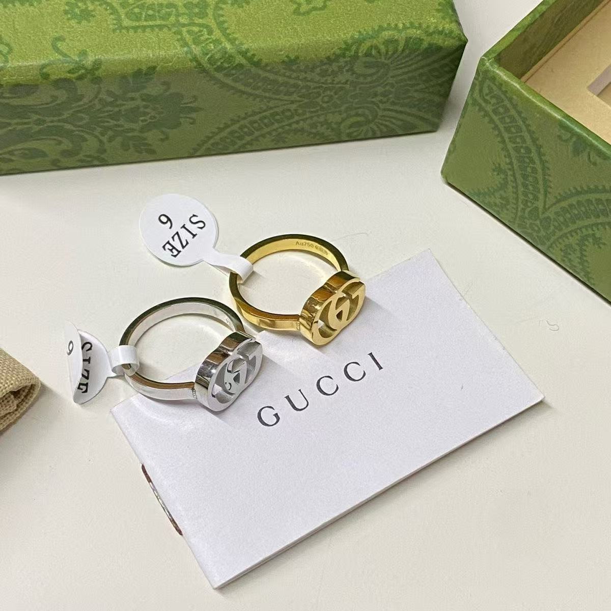 GG Icon Series Gold Openwork Double G Ring YPD25091003