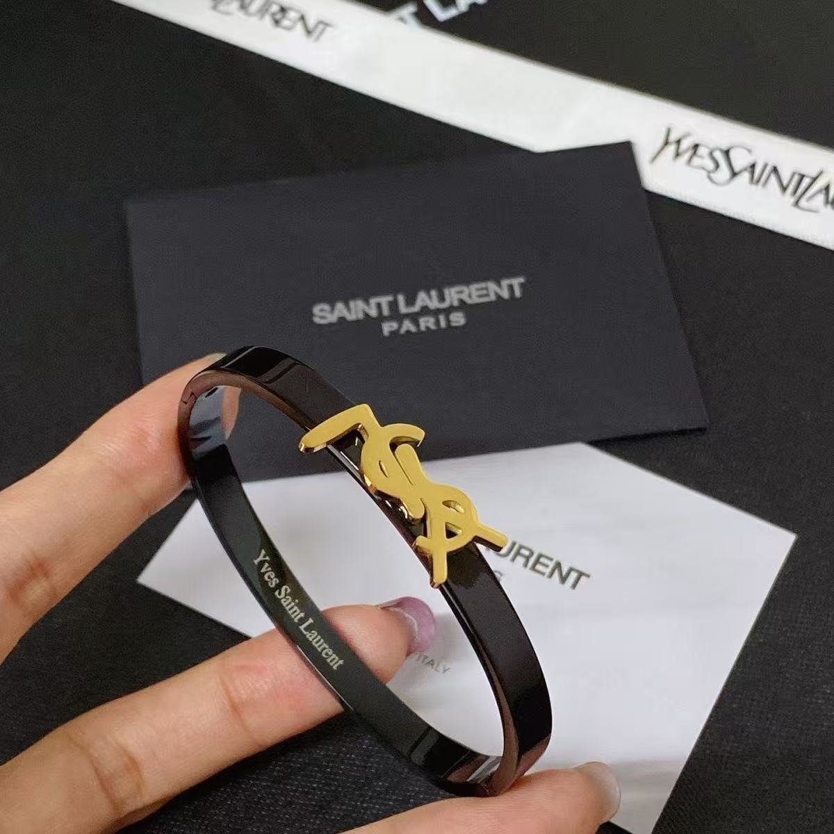 YSL Black Titanium Steel Bracelets YPD25091125
