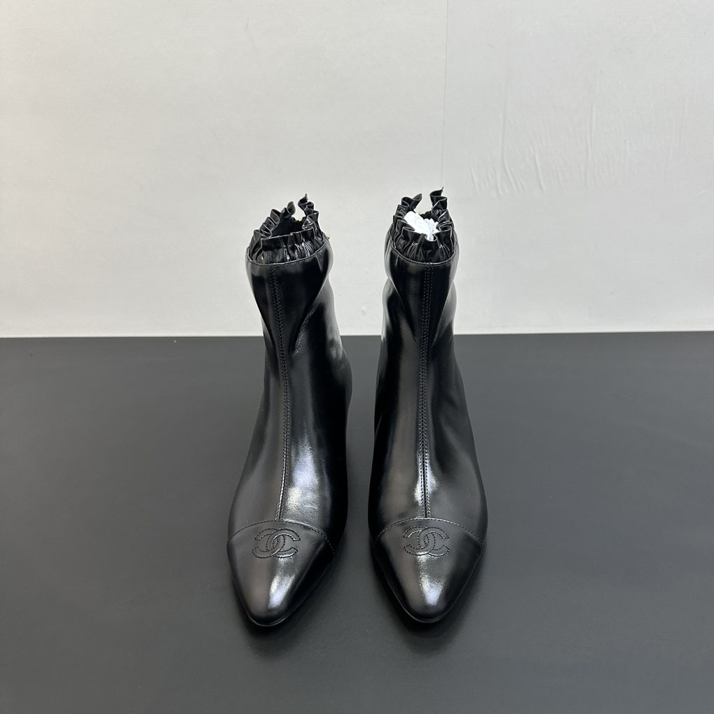 CH Retro Pointed Toe Wedge Heel Ankle Boots AE25091123