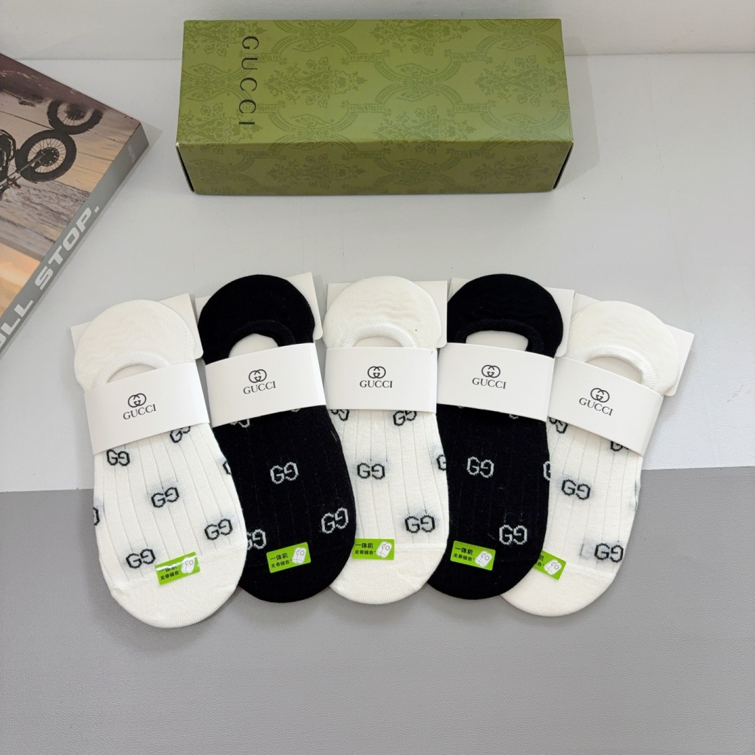 GG  Lightweight Cotton-Blend No-Show Socks Set YV25091310